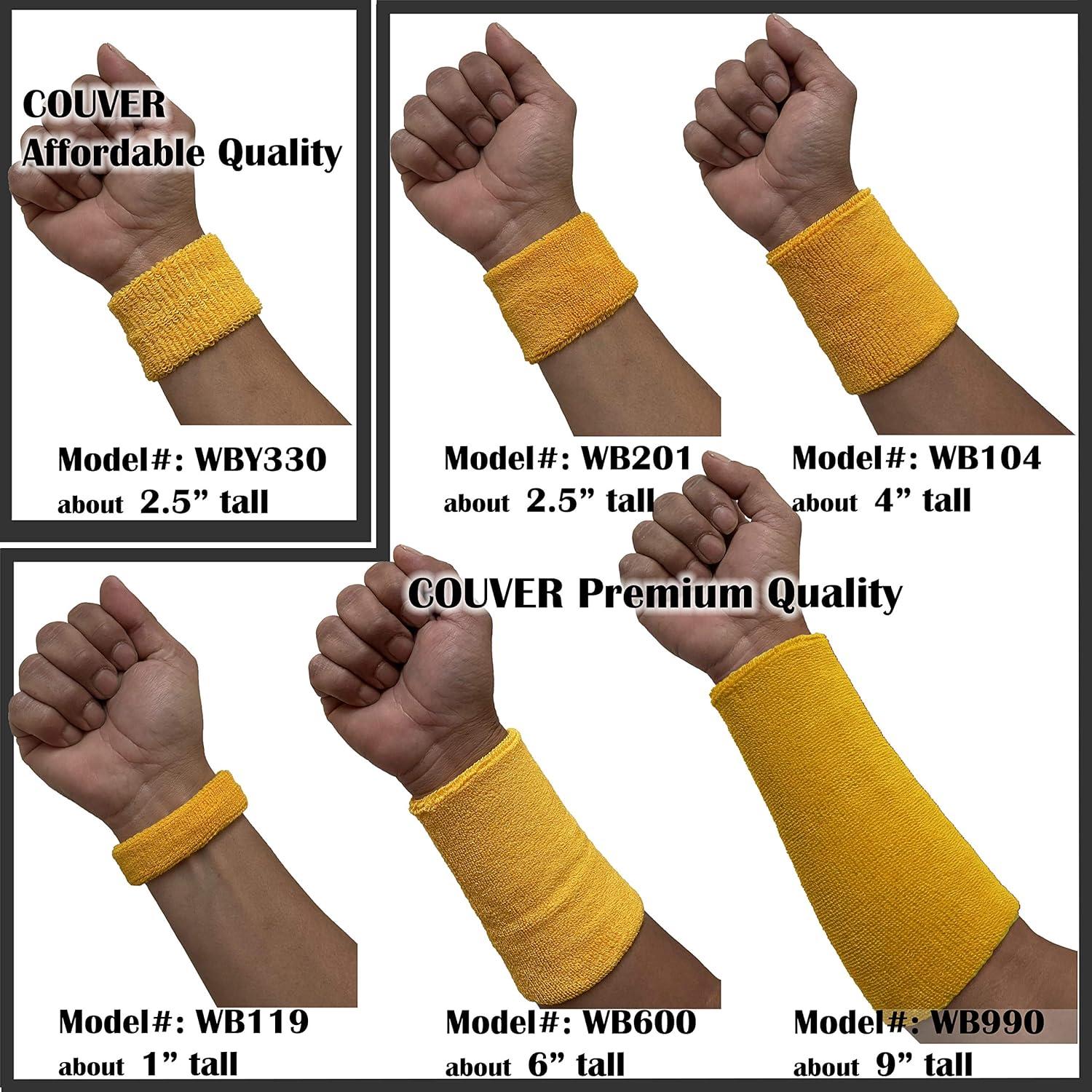 Brazaletes Sweat COUVER para Muñeca 6.35 cm - 2 Piezas