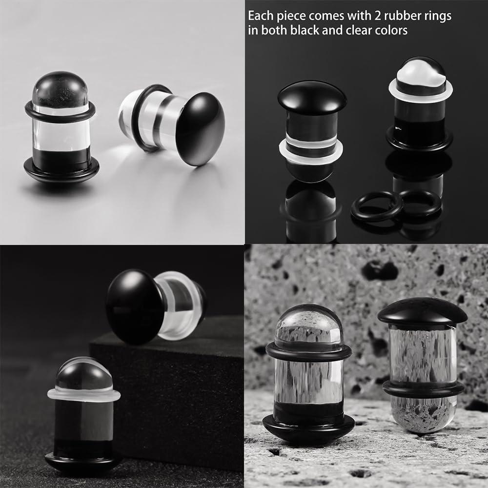 Kit de Estiramiento de Orejas de Vidrio 14G-00G 8 Pares