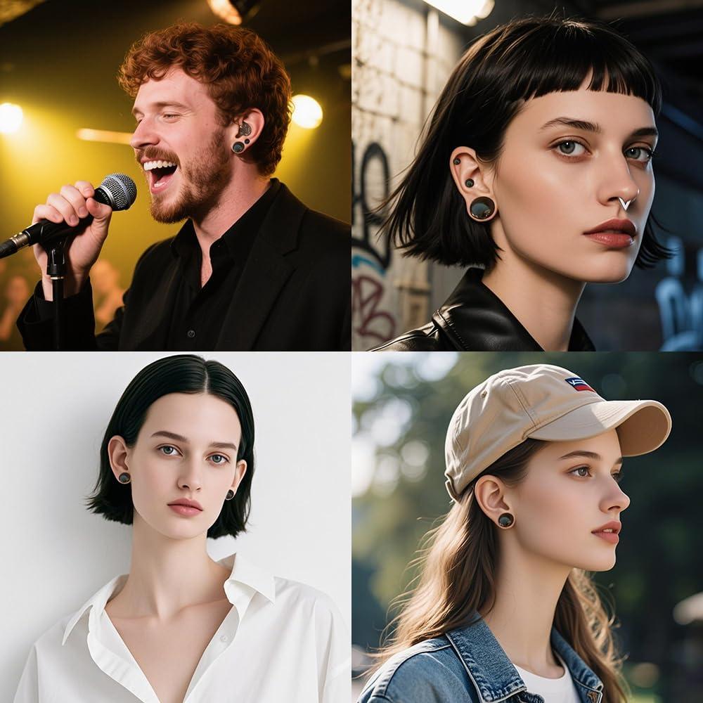 Kit de Estiramiento de Orejas de Vidrio 14G-00G 8 Pares