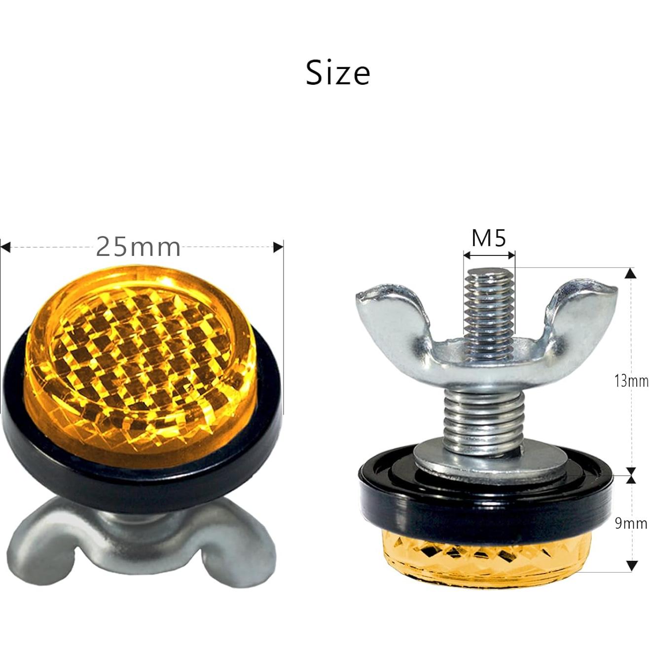 Reflectores Ámbar Mini LordandLand para Motocicleta y Bicicleta - 6 Piezas