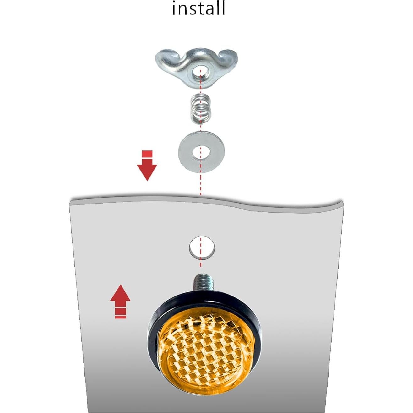 Reflectores Ámbar Mini LordandLand para Motocicleta y Bicicleta - 6 Piezas