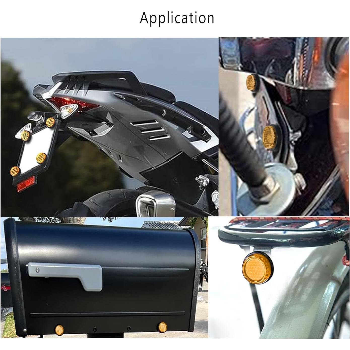 Reflectores Ámbar Mini LordandLand para Motocicleta y Bicicleta - 6 Piezas