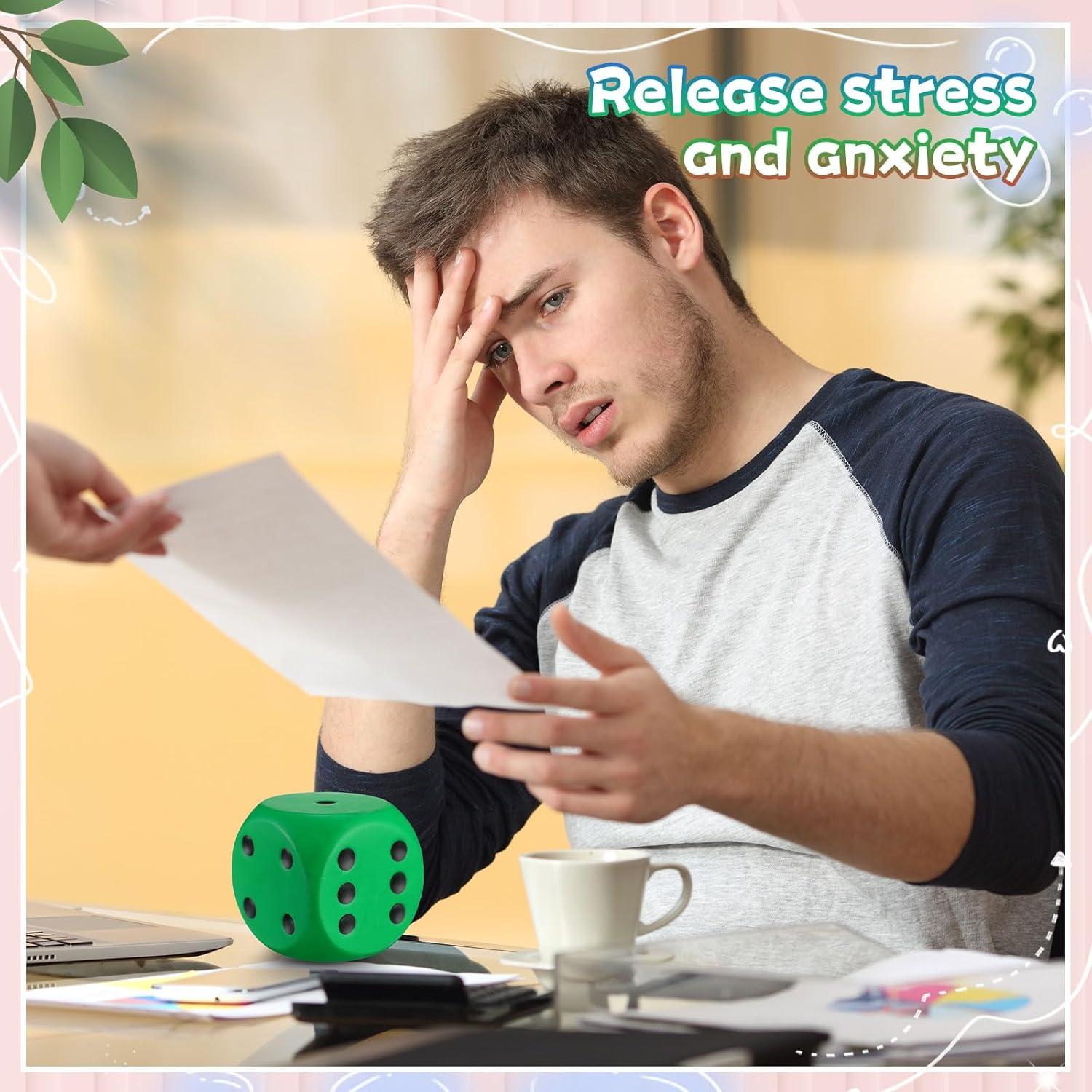 6 Dados de Espuma Jumbo Coloridos 10 cm para Alivio de Estrés