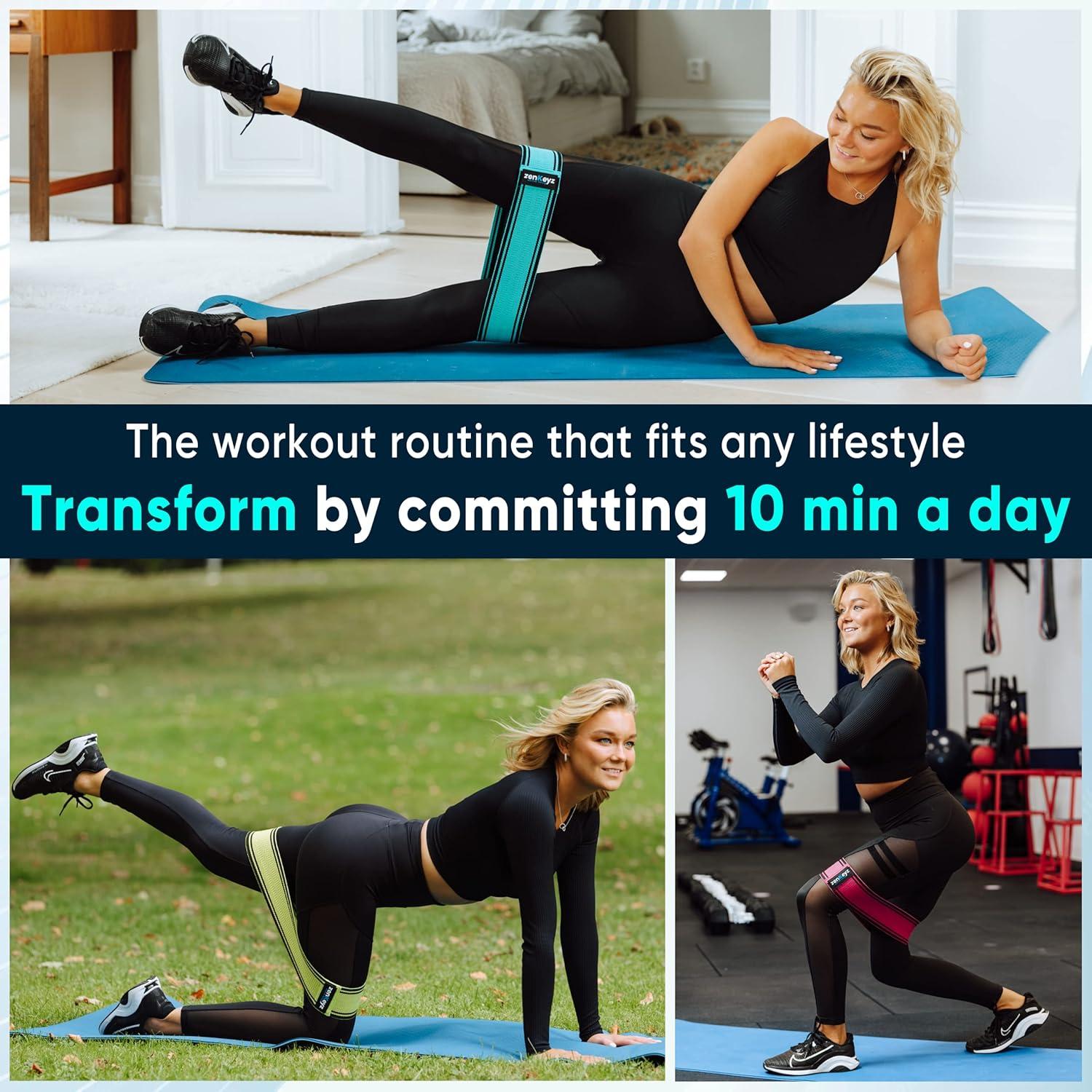 Bandas de Resistencia Zenkeyz - 3 Niveles para Glúteos y Piernas