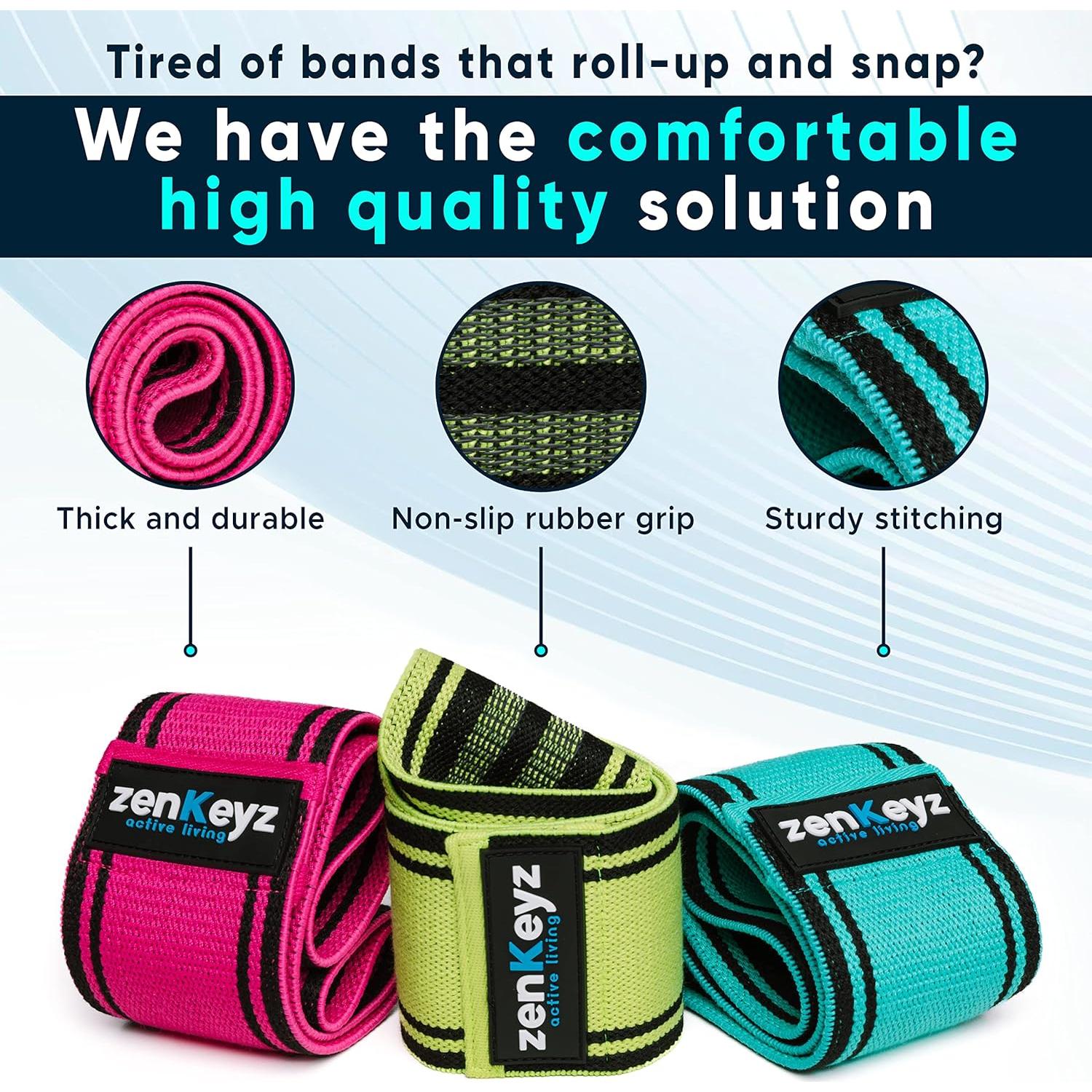 Bandas de Resistencia Zenkeyz - 3 Niveles para Glúteos y Piernas