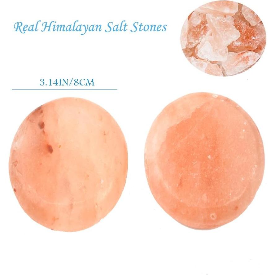 Kit de Masaje con Piedras Calientes de Sal del Himalaya 2 Pcs