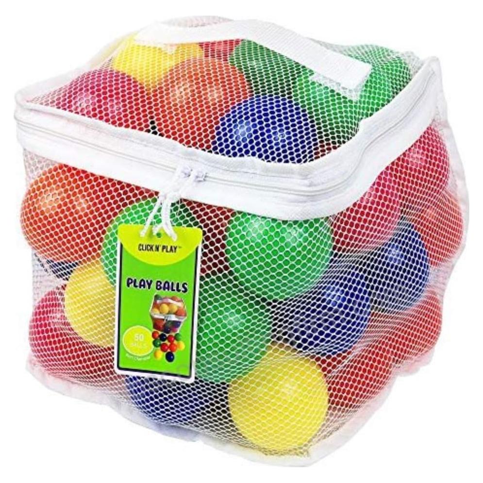 Bolas de piscina Click N' Play 50 unidades 5.8 cm colores brillantes