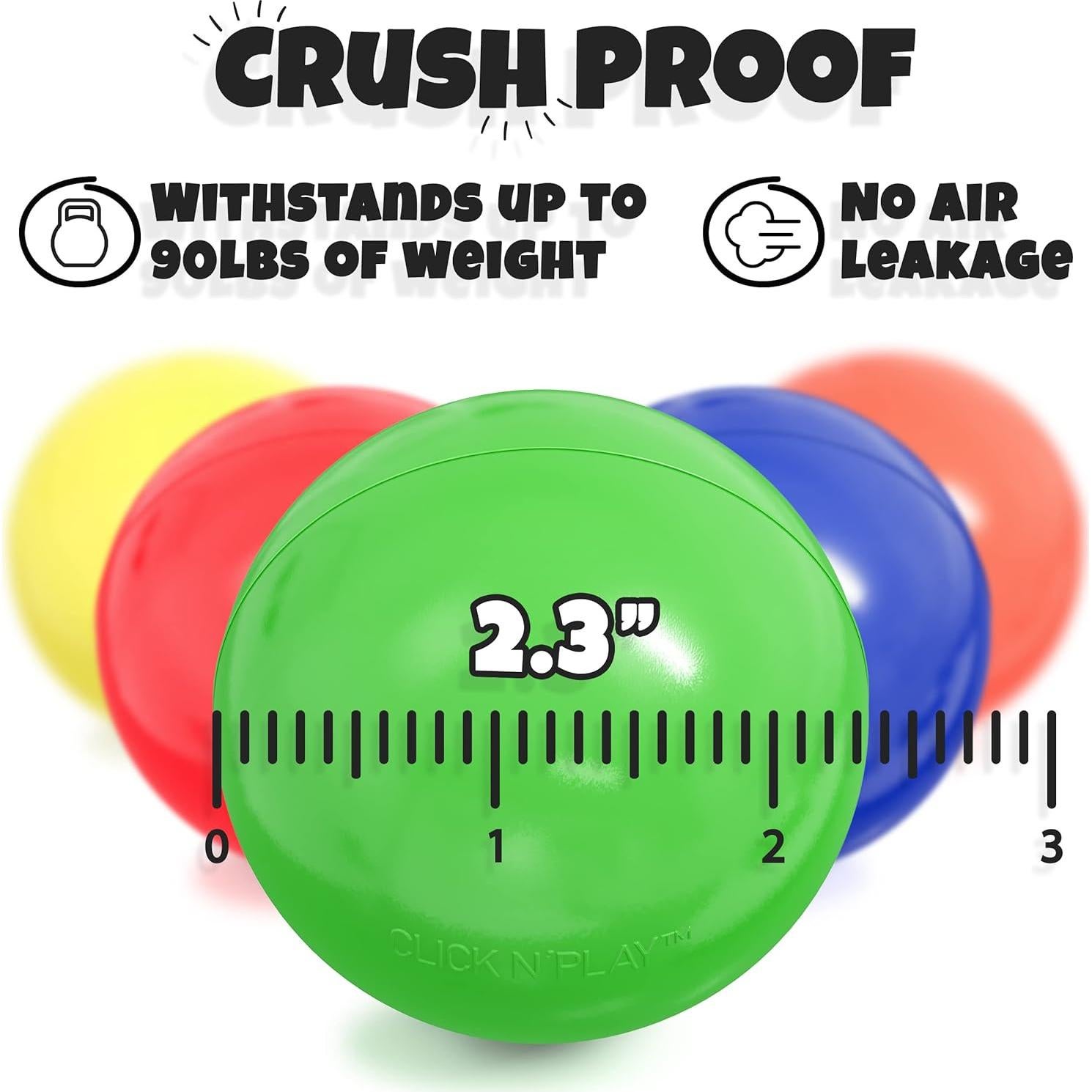 Bolas de piscina Click N' Play 50 unidades 5.8 cm colores brillantes