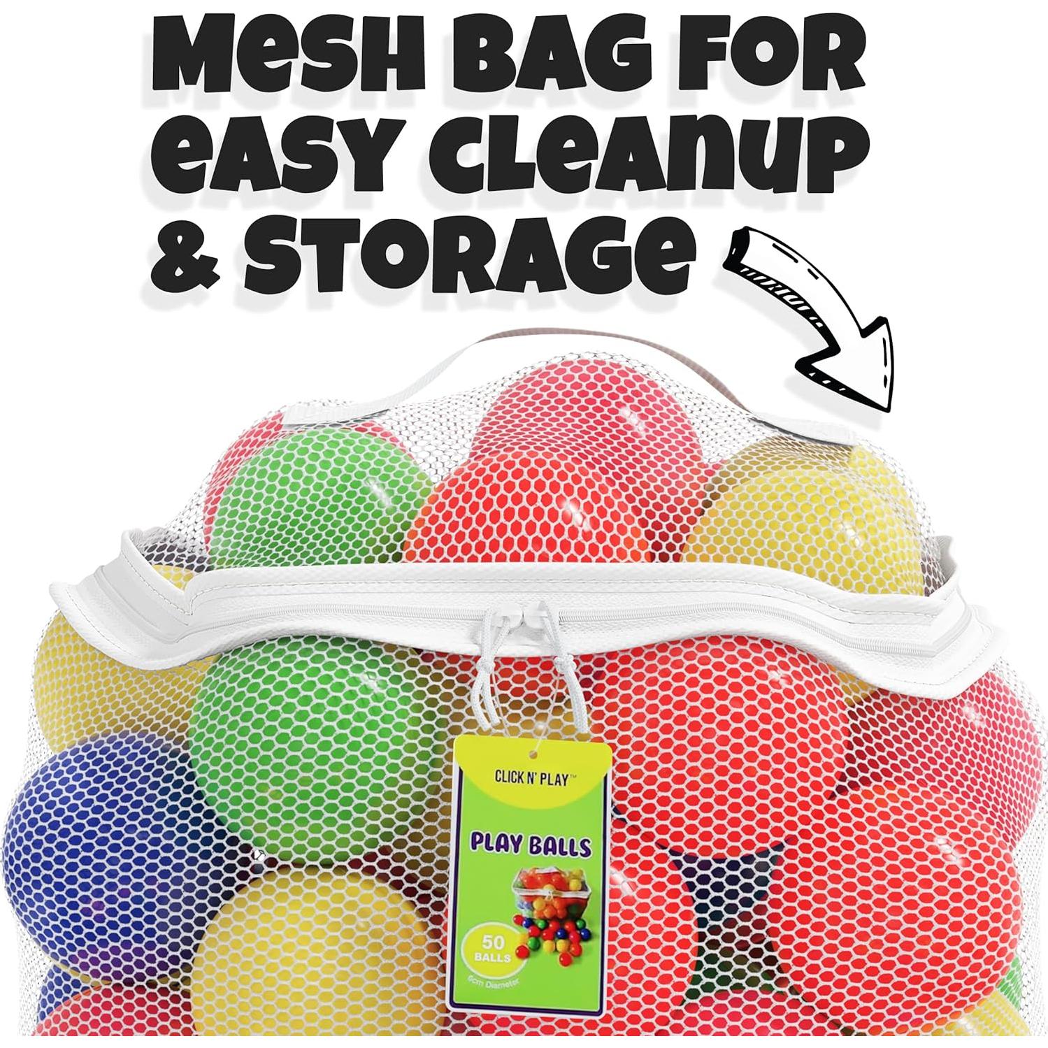 Bolas de piscina Click N' Play 50 unidades 5.8 cm colores brillantes