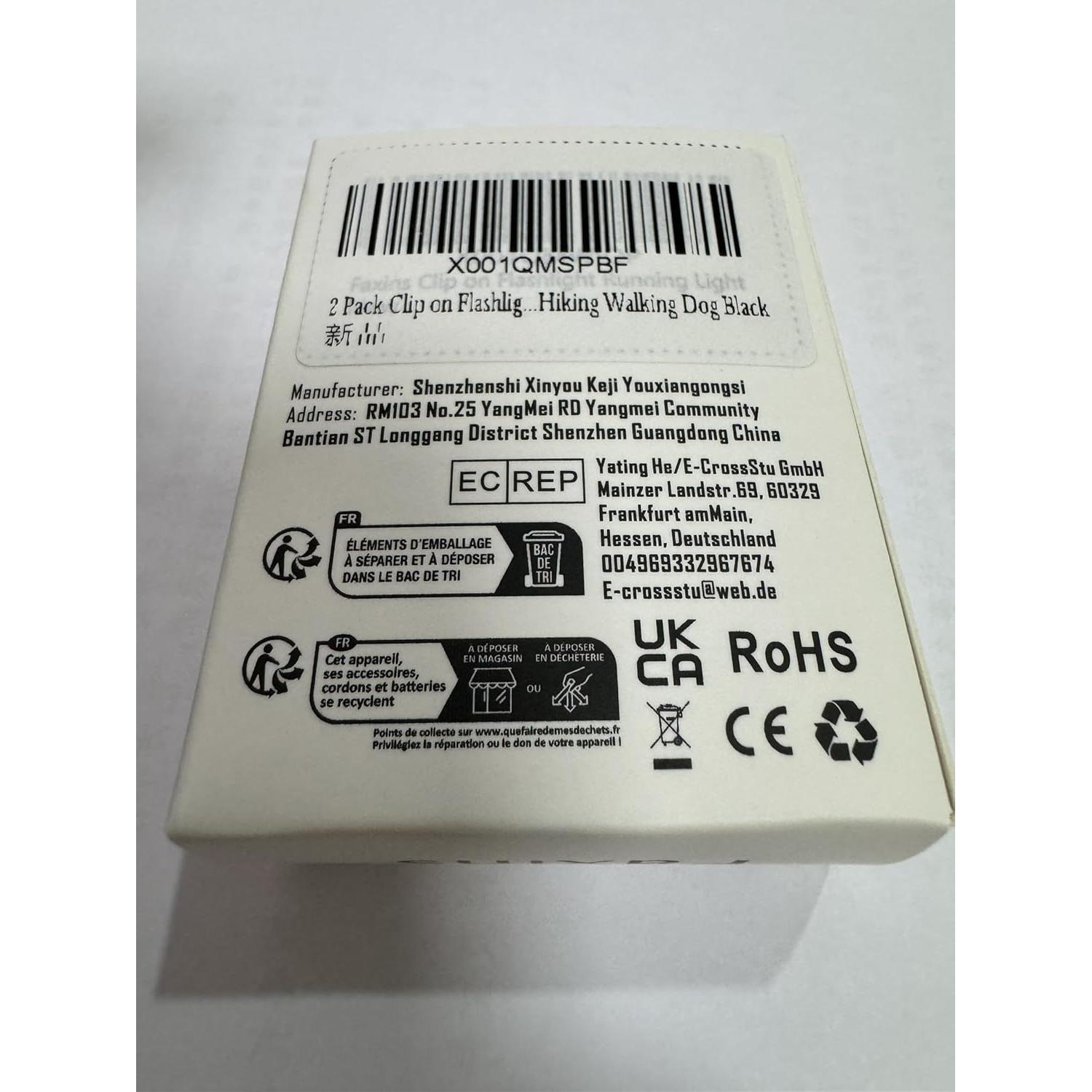 Paquete de 2 Linternas Clip Recargables Faxins CL-02 LED