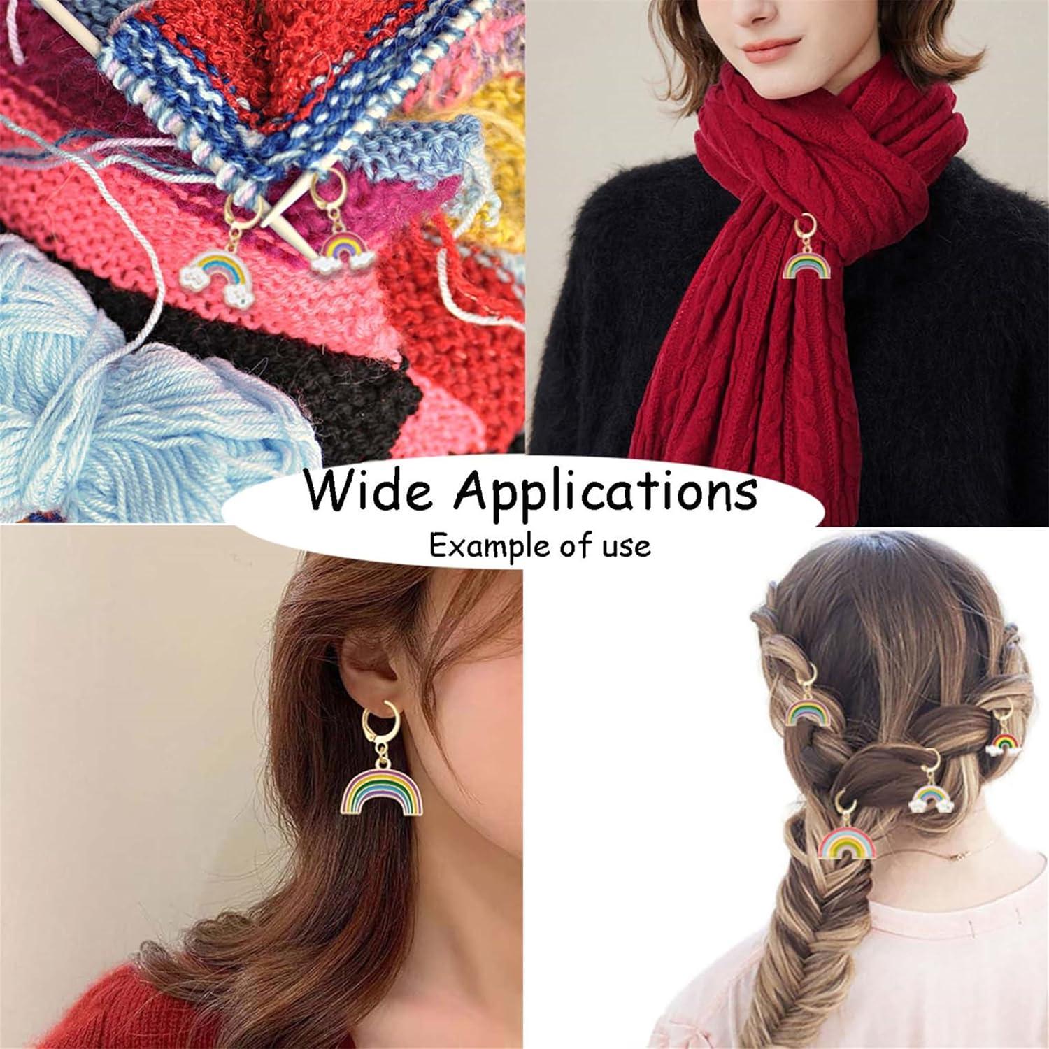 Marcadores de Puntos de Ganchillo Julie Wang - 12 Piezas Arcoíris