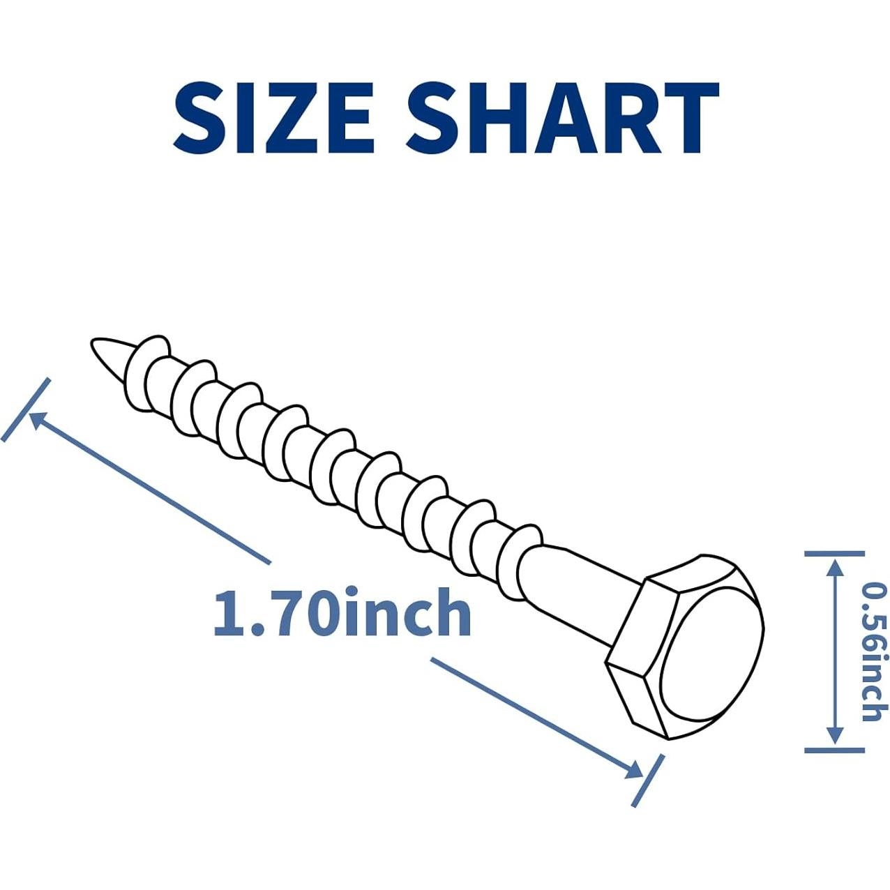 Tornillos de Cabeza Hexagonal GOOBETTER 10 mm x 38 mm - Acero Inoxidable 304 - Paquete de 50