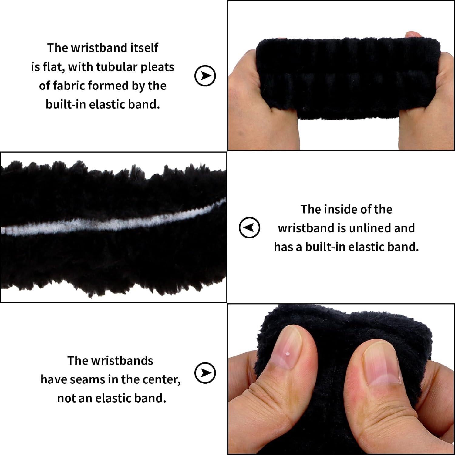 Set de Spa YARIEW - 3 Diademas y 6 Muñequera de Toalla Negro