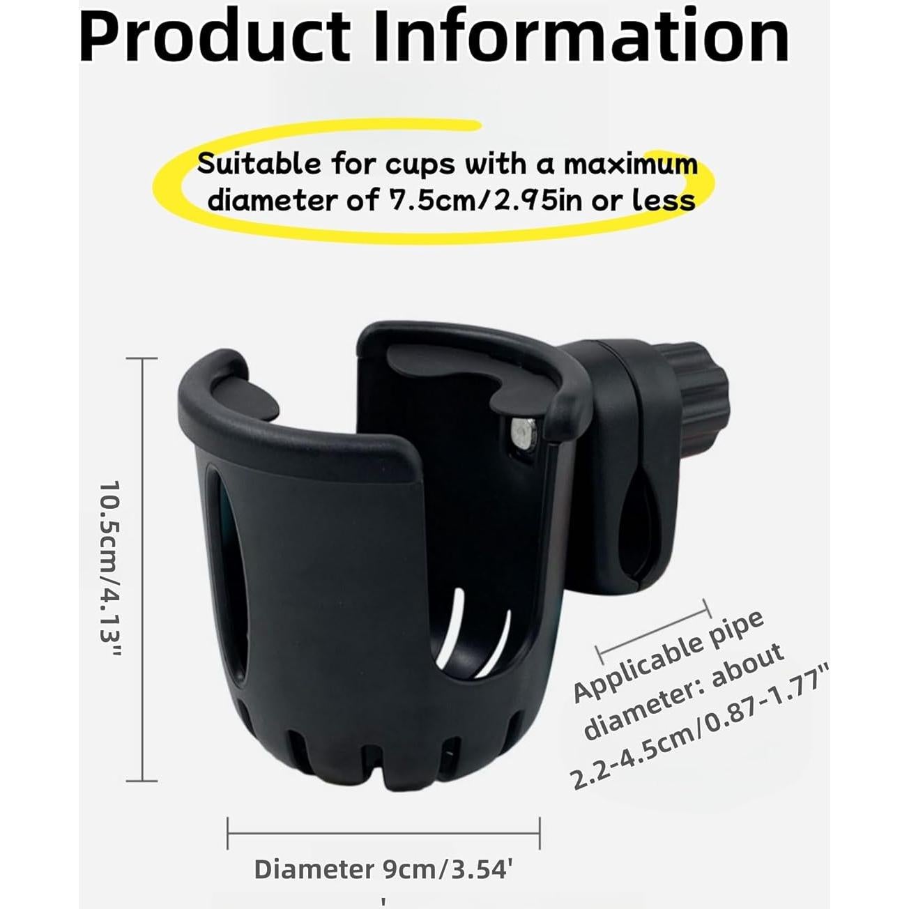 Soporte para Taza y Teléfono UIVXXUD 2-en-1 Negro Universal