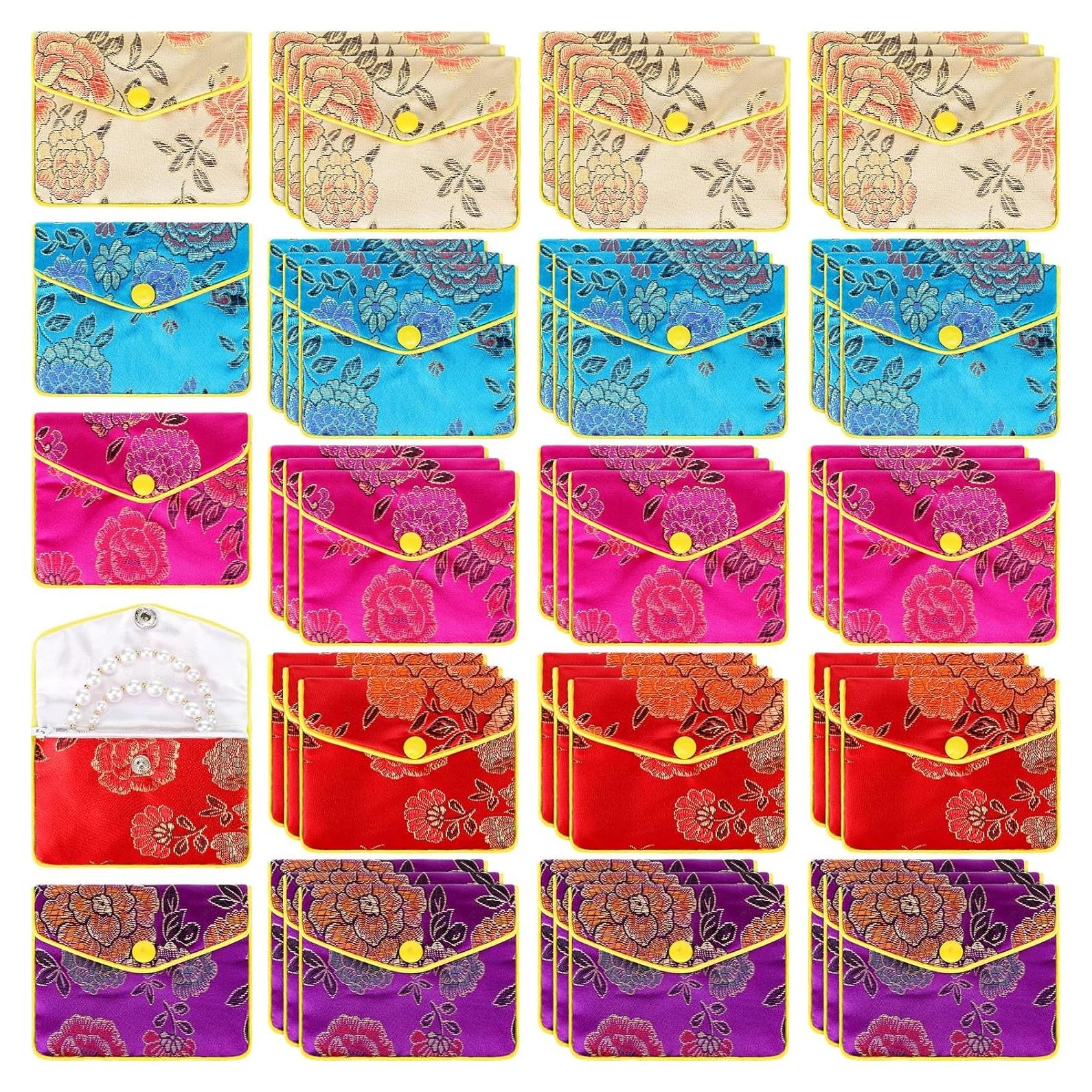 50 Bolsas de Regalo de Seda para Joyería Zhengmy 8x10 cm