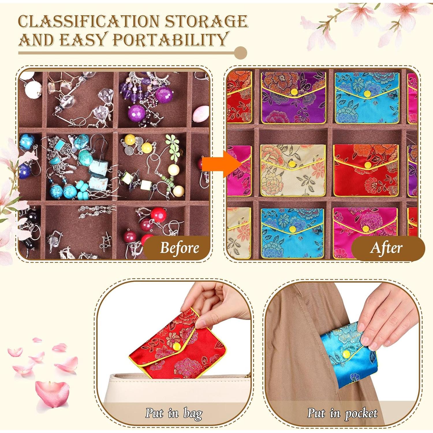 50 Bolsas de Regalo de Seda para Joyería Zhengmy 8x10 cm