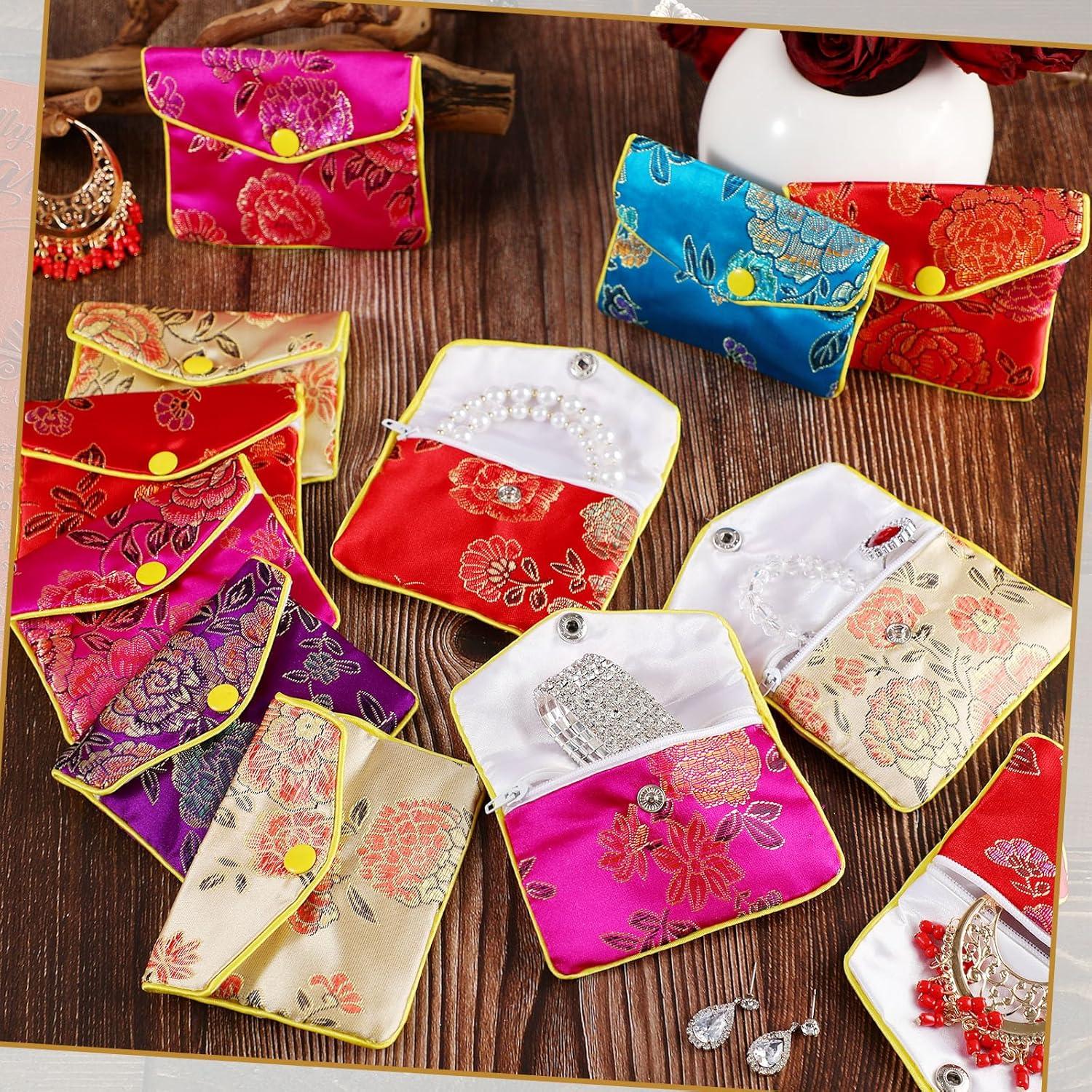 50 Bolsas de Regalo de Seda para Joyería Zhengmy 8x10 cm