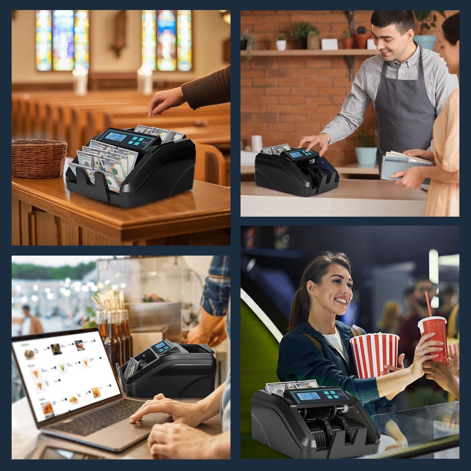 MUNBYN IMC51 Máquina Contadora de Dinero UV/IR 1100 Billetes/min