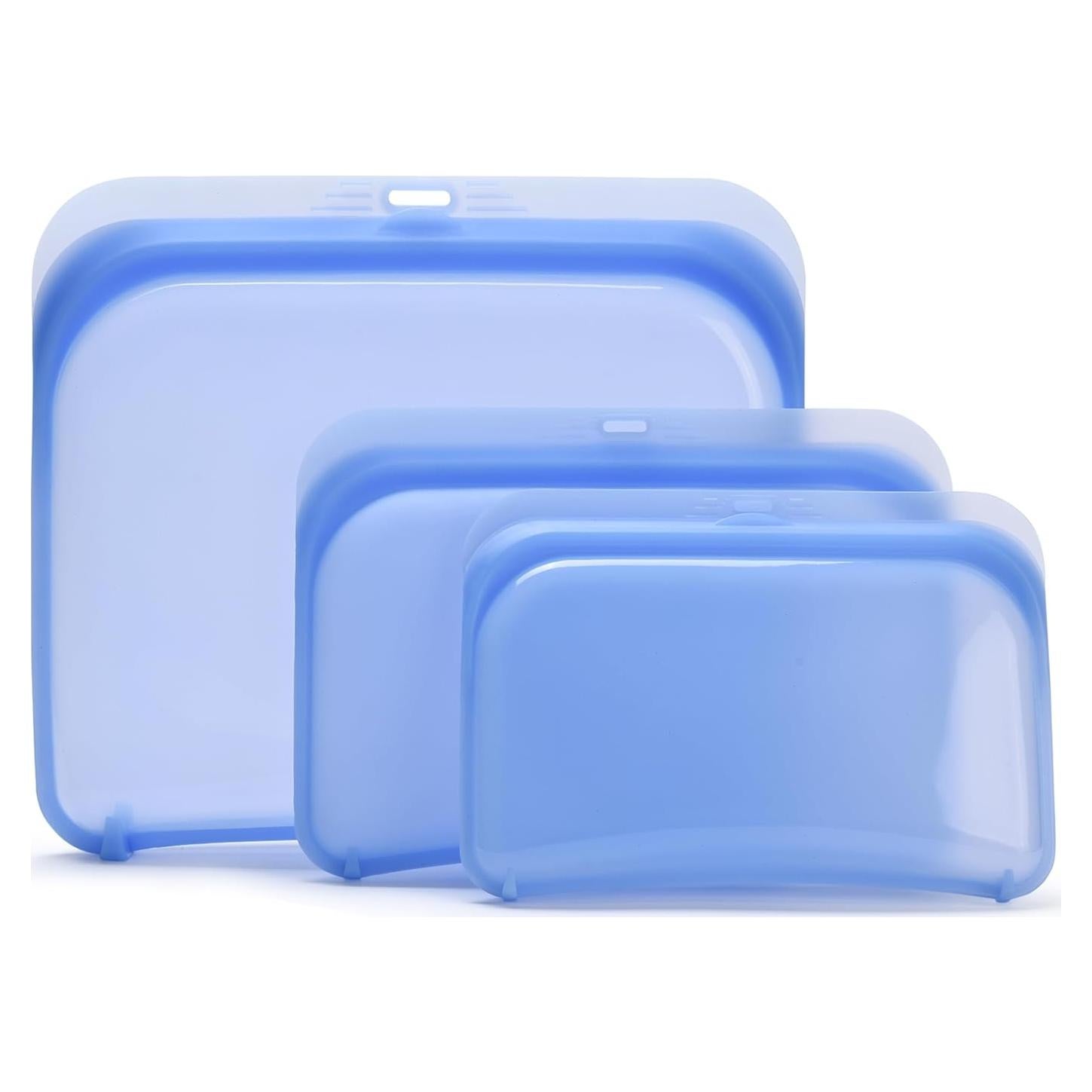 Bolsas de Almacenamiento de Silicona Dorence 3 Azul - Reutilizables