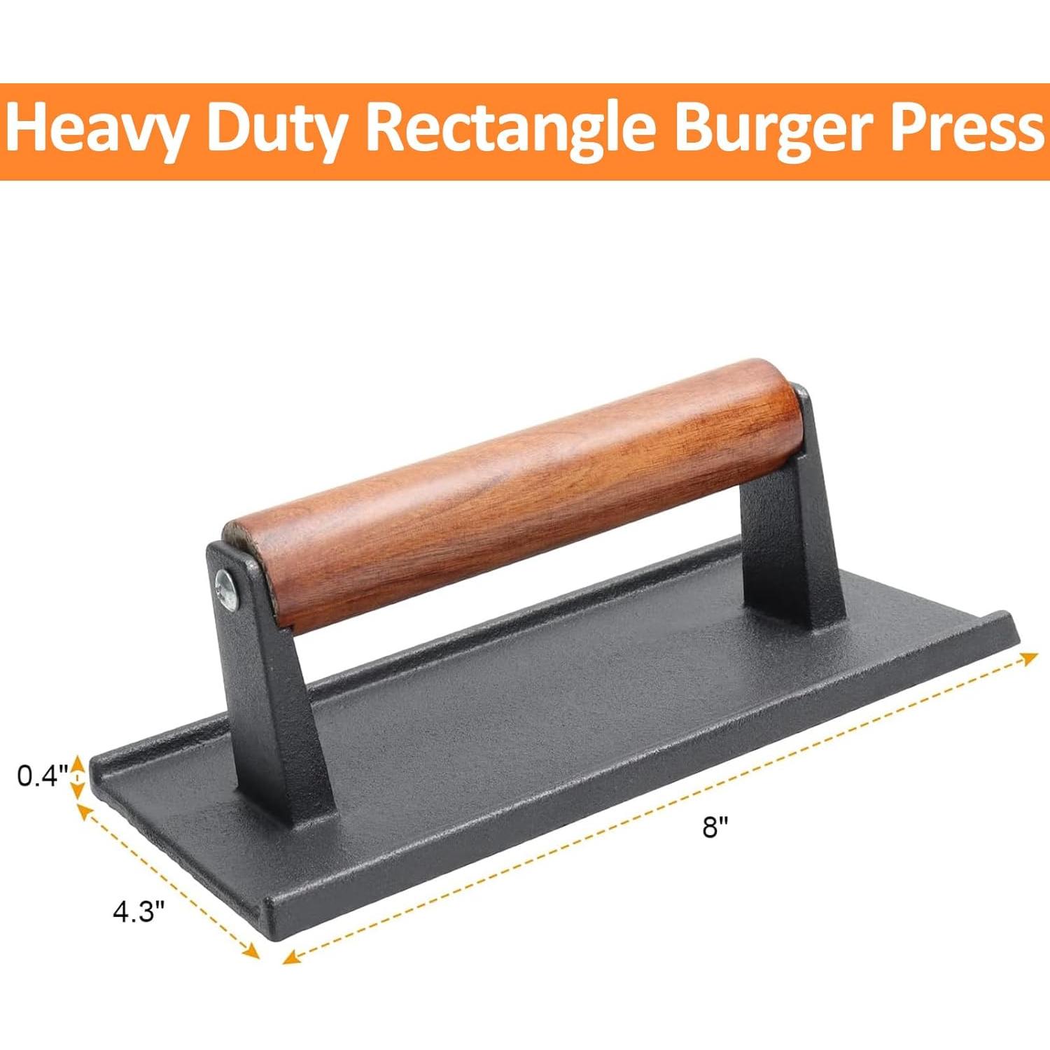 Prensa de Hamburguesas Rectangular AJinTeby, Paquete de 2, 21.1x10.9 cm