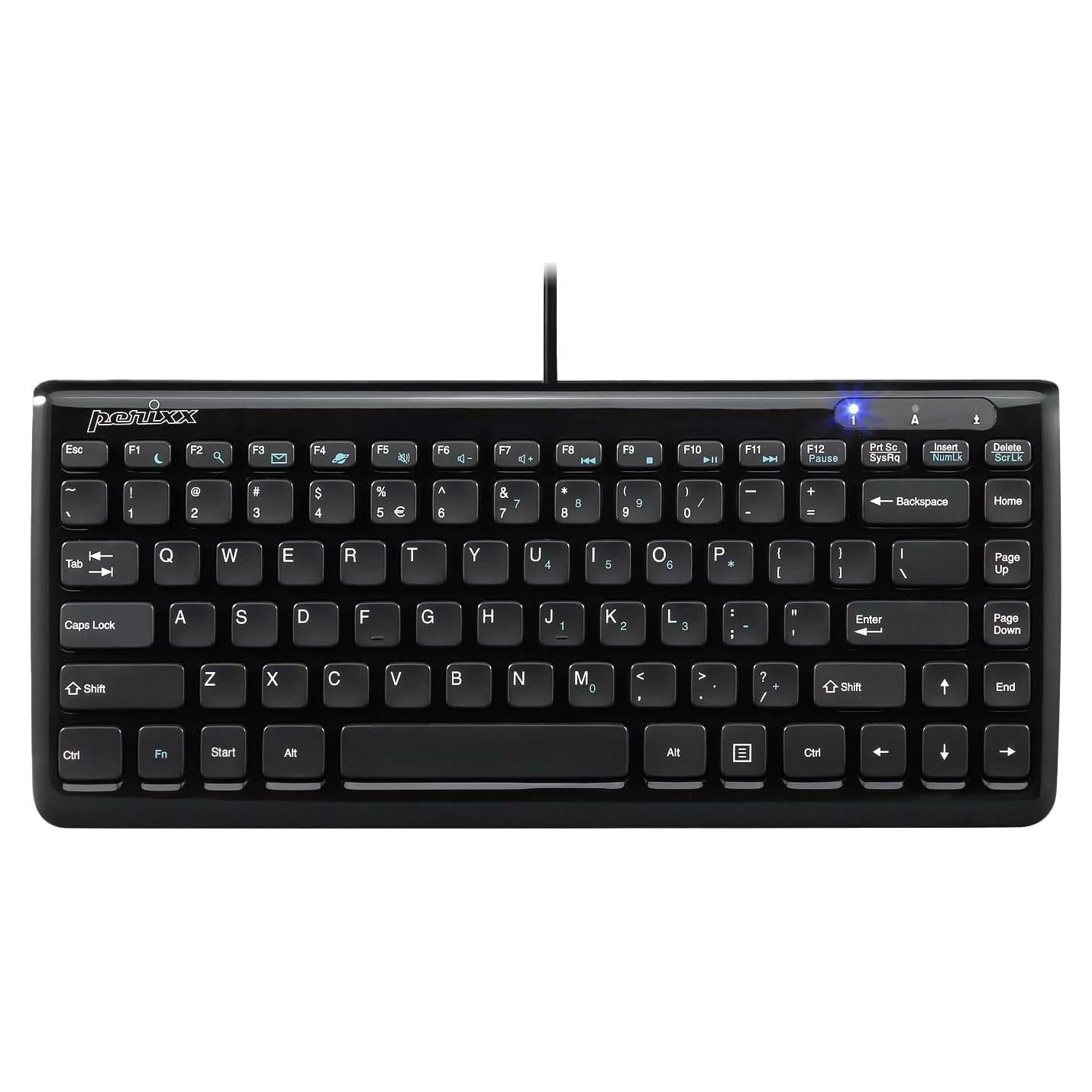 Teclado Mini USB Perixx PERIBOARD-407B Negro Chiclet