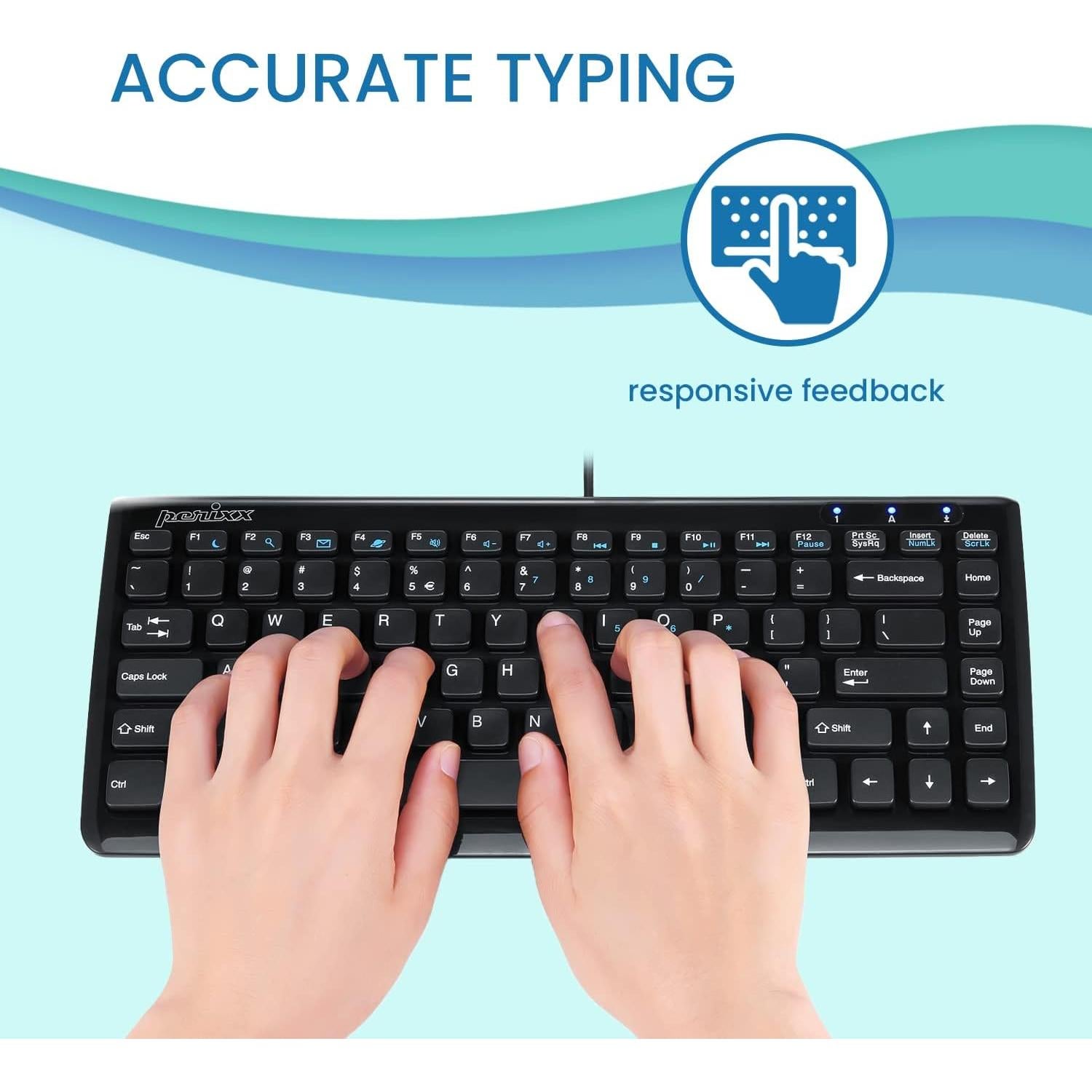 Teclado Mini USB Perixx PERIBOARD-407B Negro Chiclet