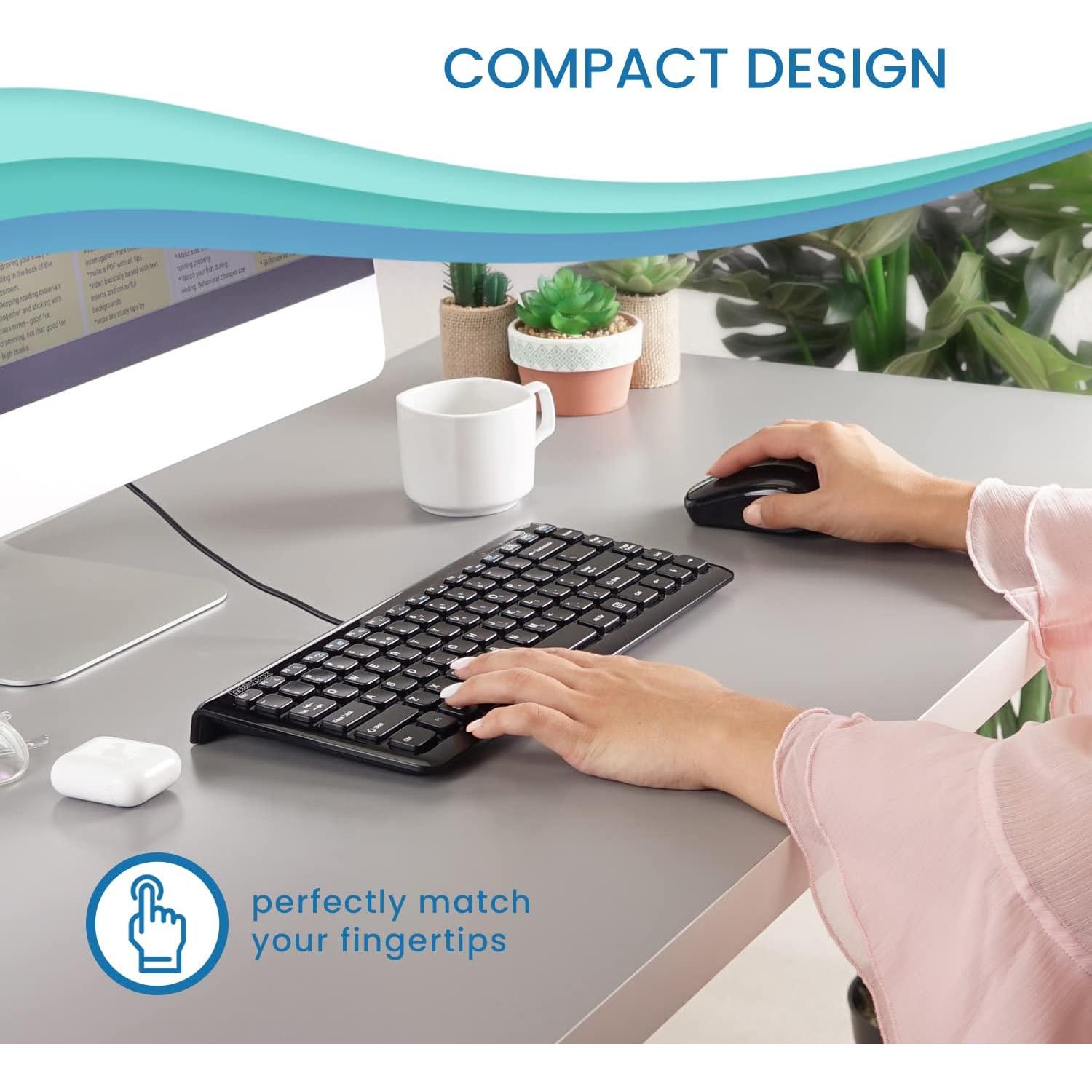 Teclado Mini USB Perixx PERIBOARD-407B Negro Chiclet