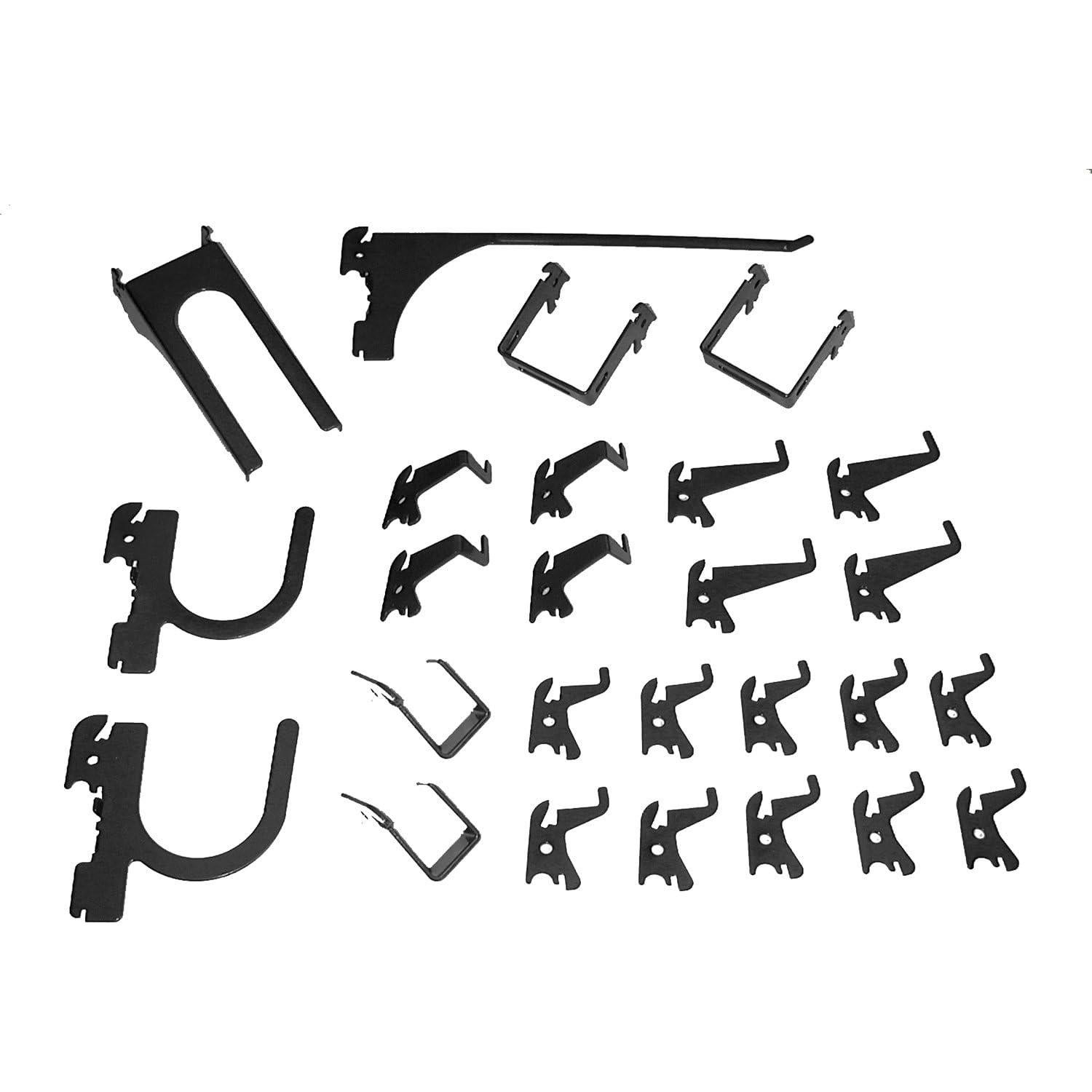 Conjunto de Ganchos de Metal Deluxe Wall Control 26 Piezas Negro