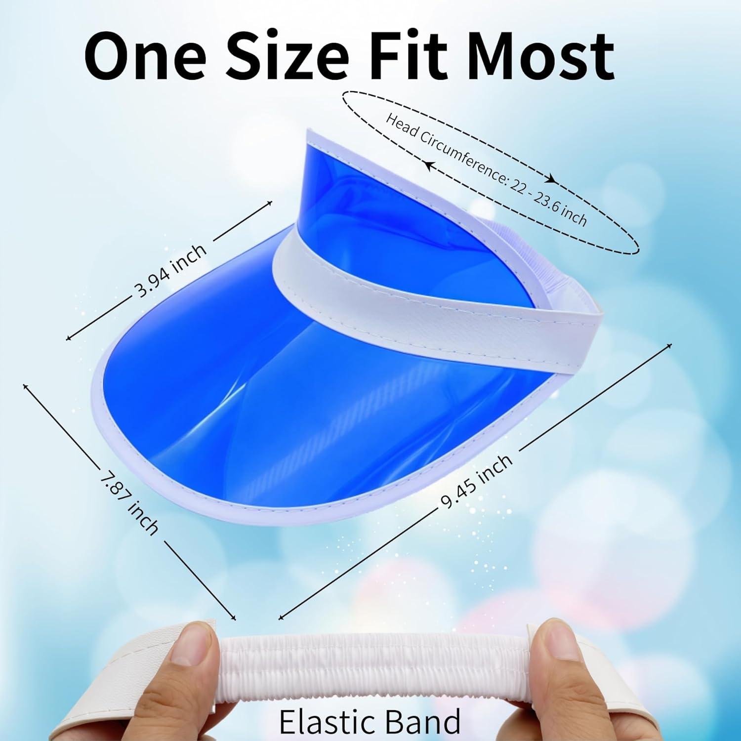 Paquete de 12 viseras de sol unisex PVC transparente caramelo