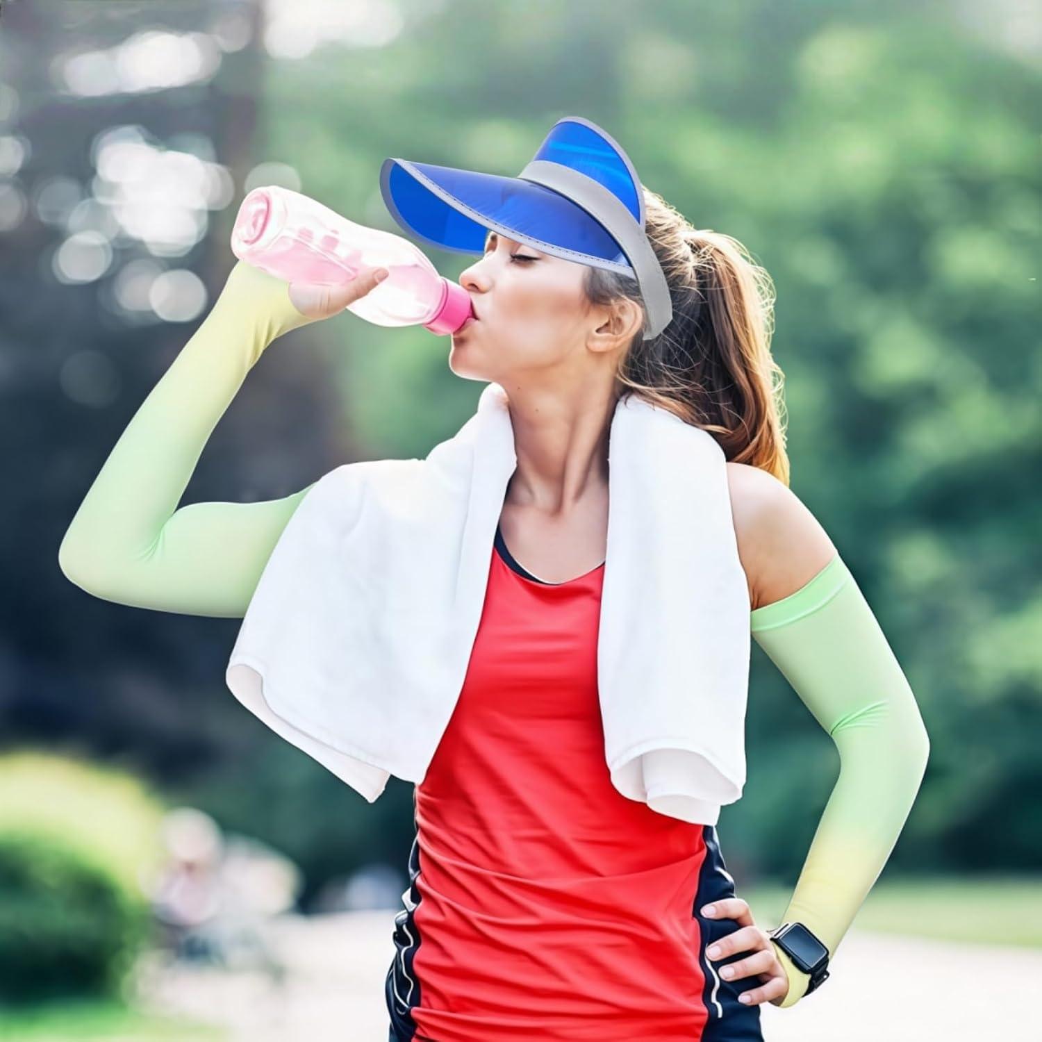 Paquete de 12 viseras de sol unisex PVC transparente caramelo