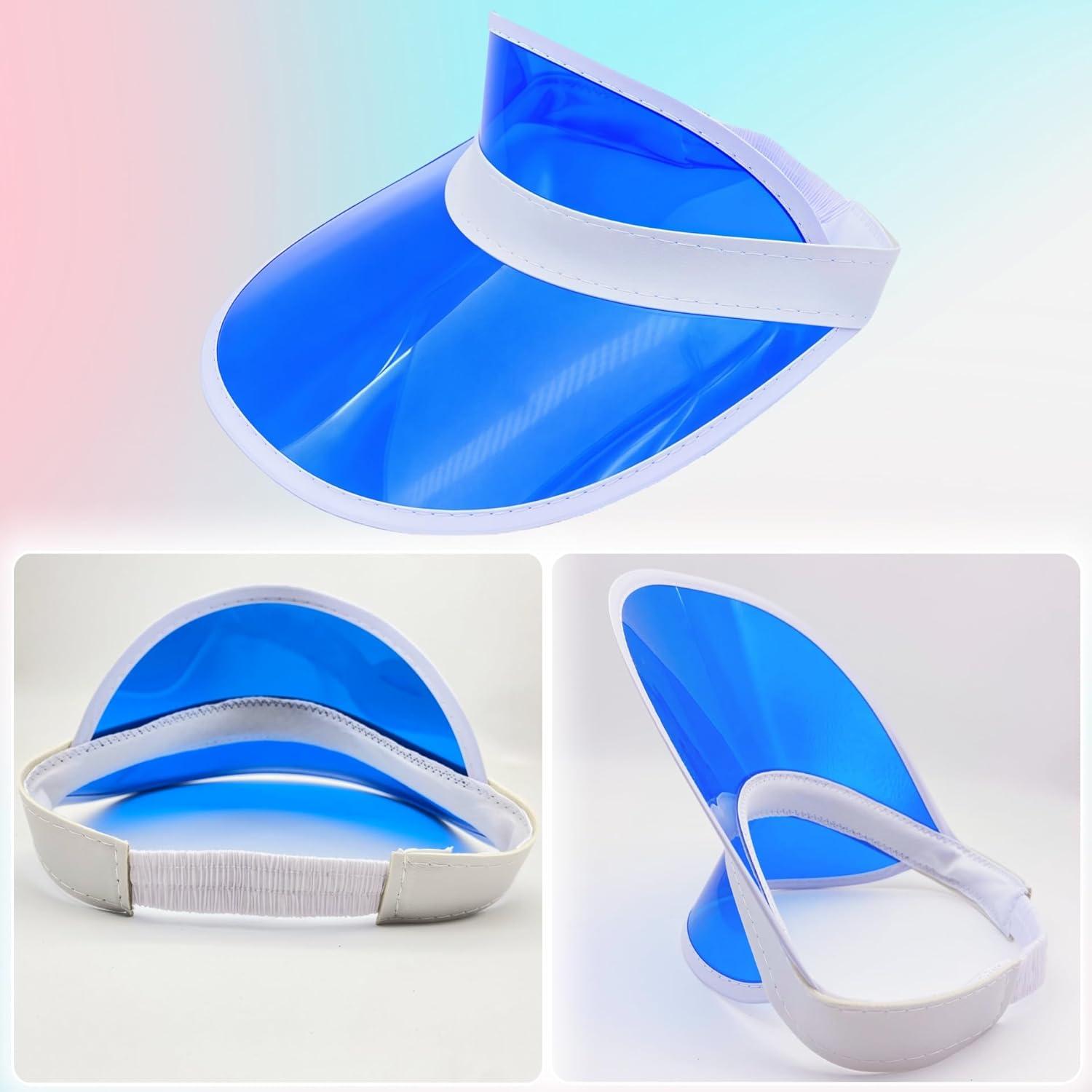 Paquete de 12 viseras de sol unisex PVC transparente caramelo