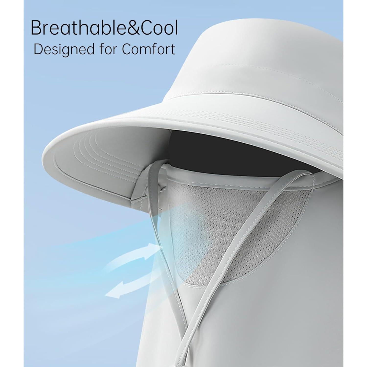 Sombrero de Verano con Escudo Facial UV UPF 50+ Beige