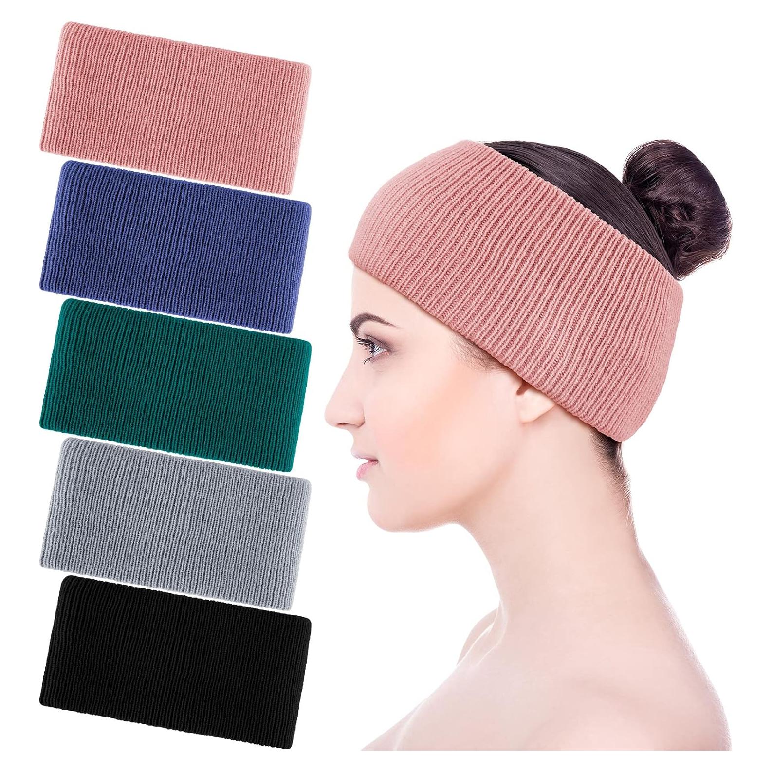 Diademas de Mujer Tejidas SATINIOR 5 Piezas Elásticas Invierno