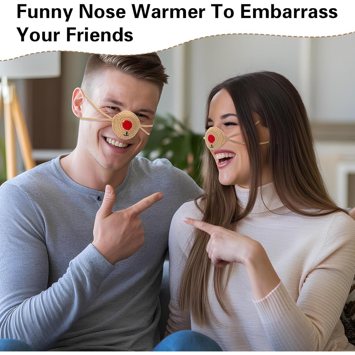 Calentador de Nariz de Crochet FunisFun Marrón - Invierno