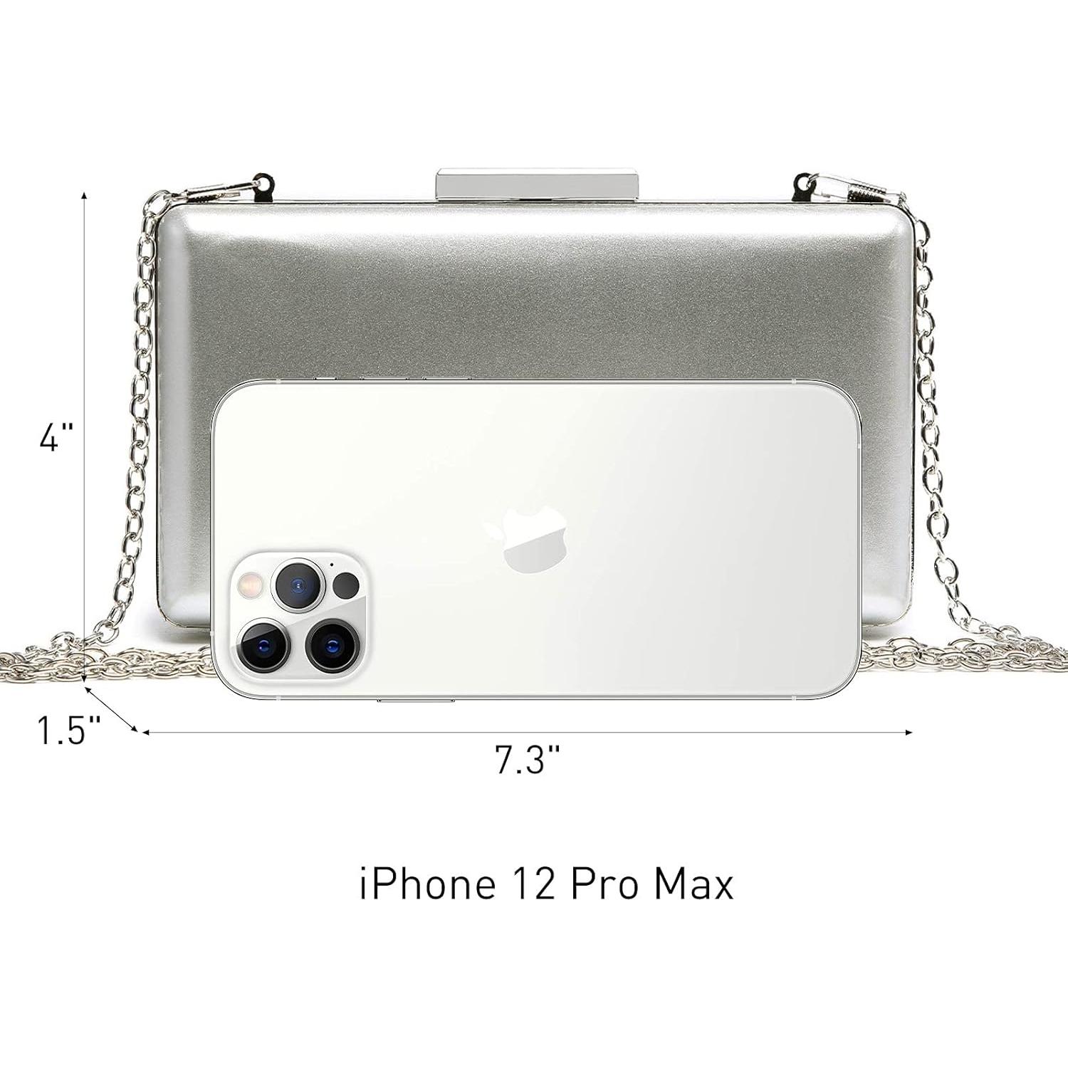 Bolso Clutch de Noche Dasein para Mujeres - Cuero Brillante Plata