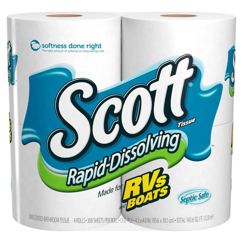 Papel Higiénico Scott Disolución Rápida 4 Rollos x 12 Paquetes