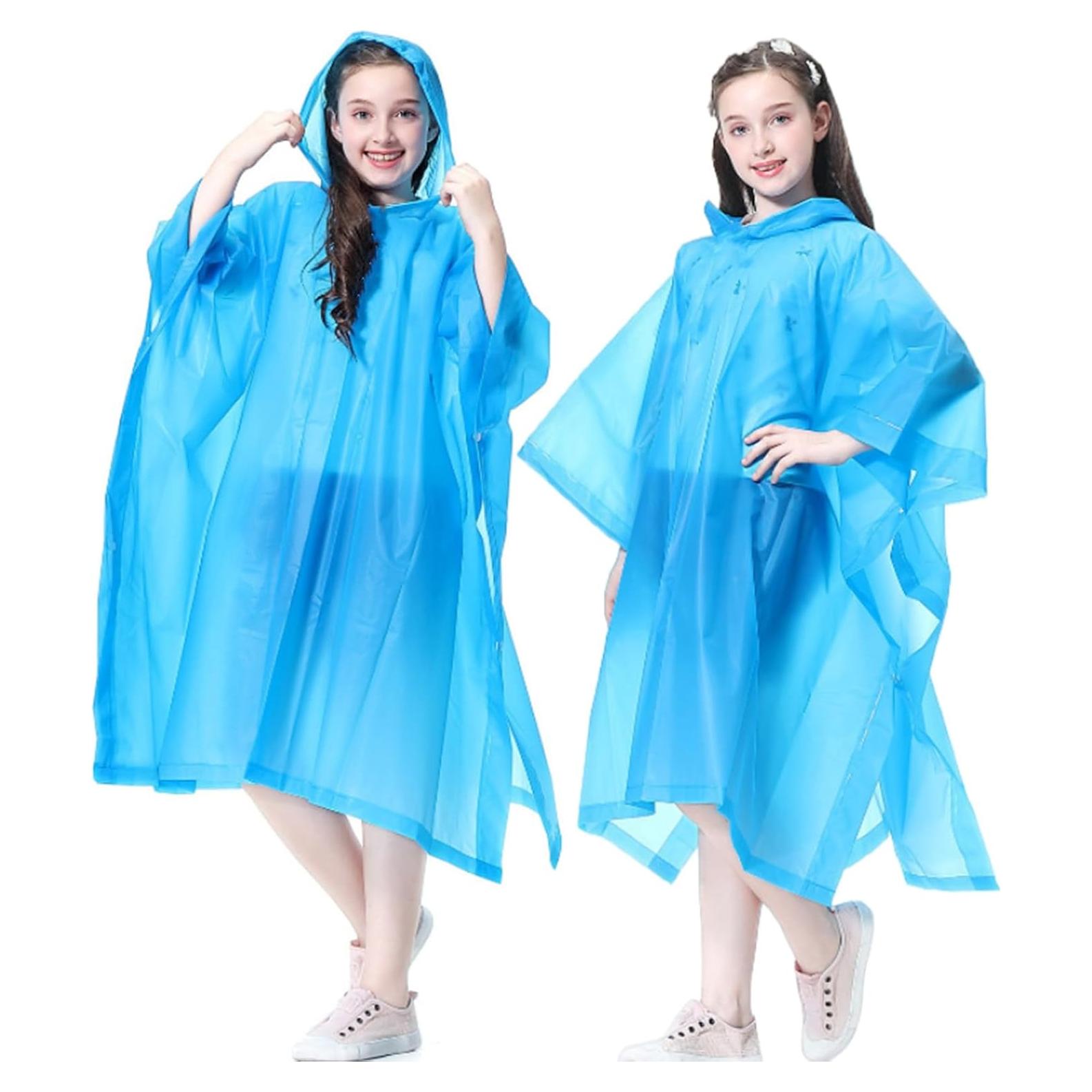 Poncho de Lluvia Reutilizable EVA para Niños 6-14 Años - 2 Piezas