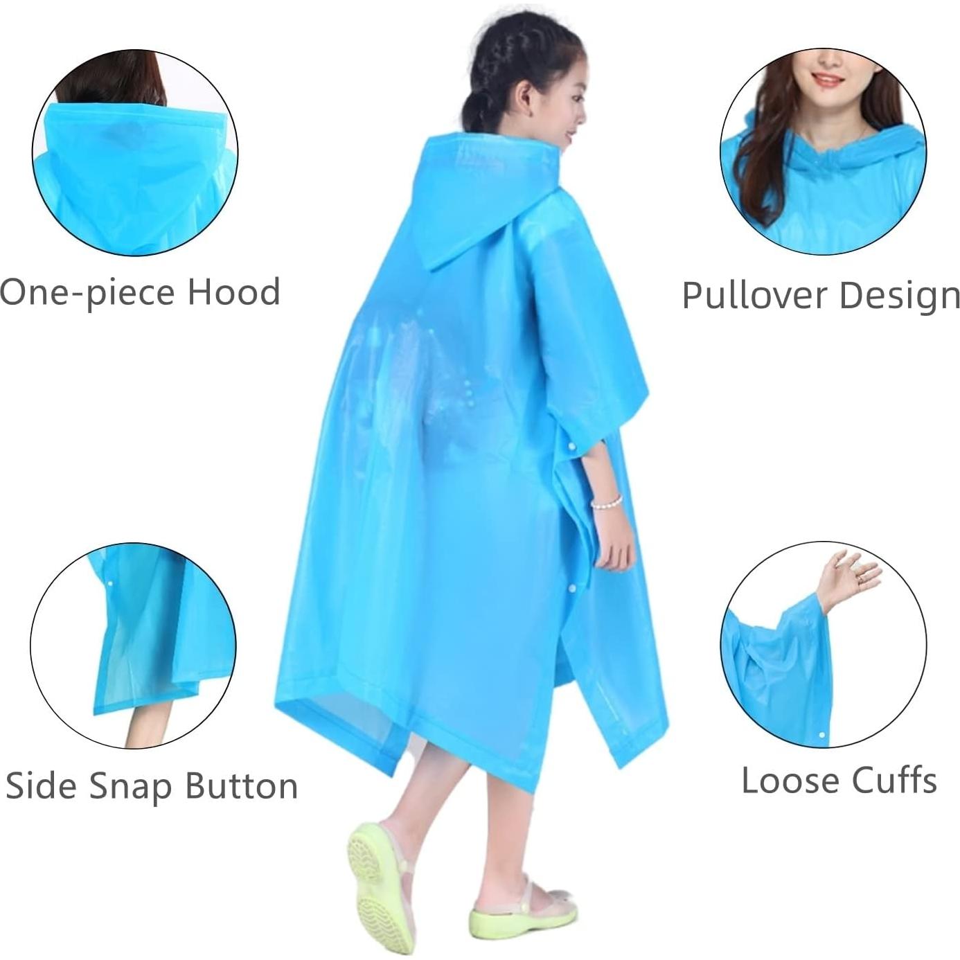 Poncho de Lluvia Reutilizable EVA para Niños 6-14 Años - 2 Piezas