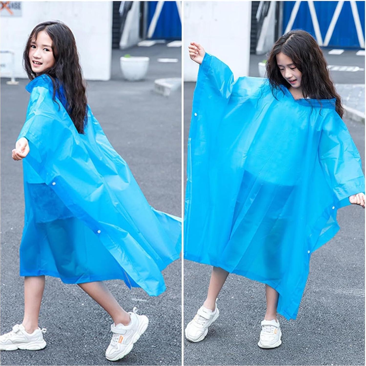 Poncho de Lluvia Reutilizable EVA para Niños 6-14 Años - 2 Piezas