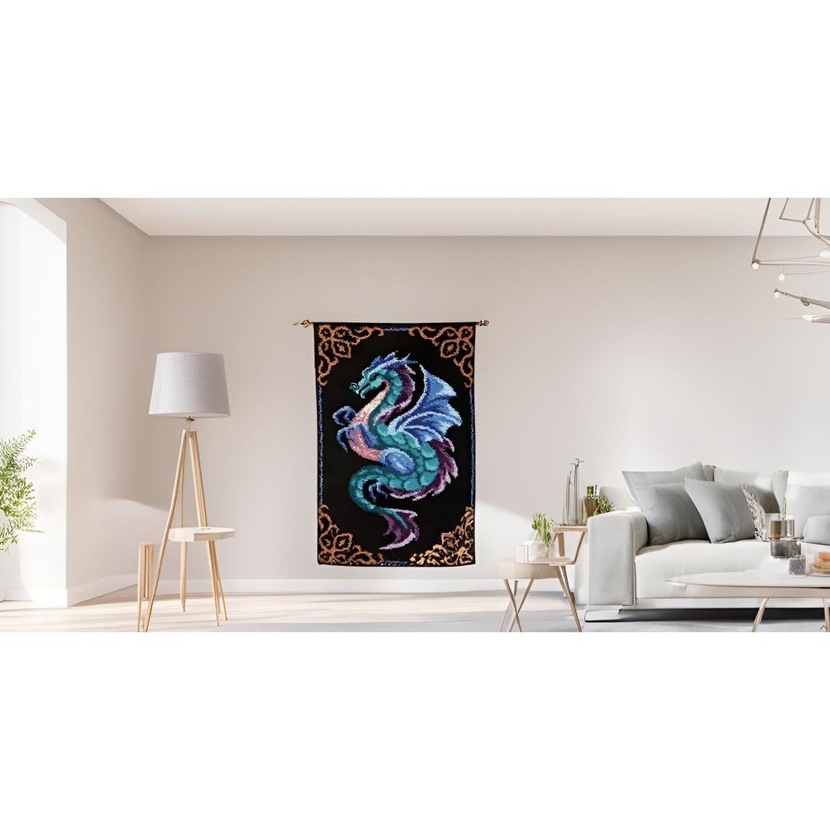 Kit de Ganchillo YOOTOM Dragón Azul 50.8x38.1 cm DIY