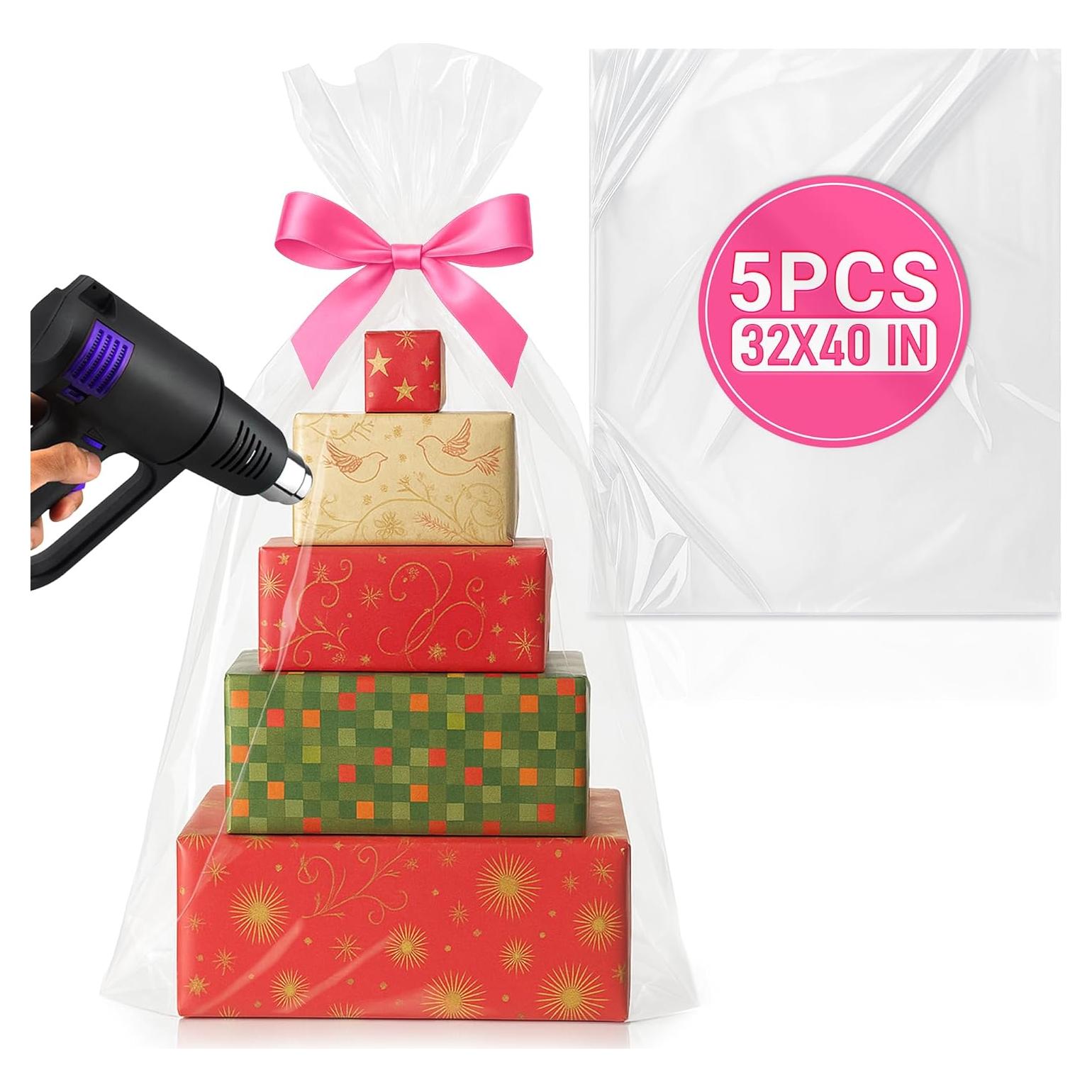 5 Bolsas de Envoltura de Regalo PalaYou 81.3x101.6cm Plástico