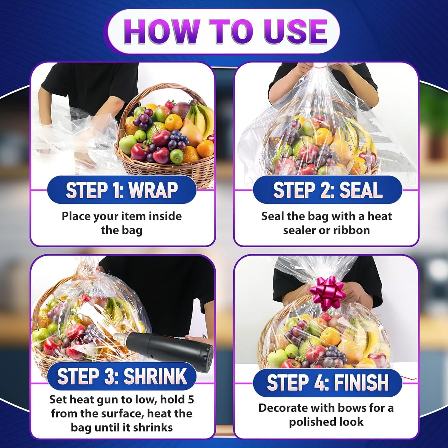 5 Bolsas de Envoltura de Regalo PalaYou 81.3x101.6cm Plástico