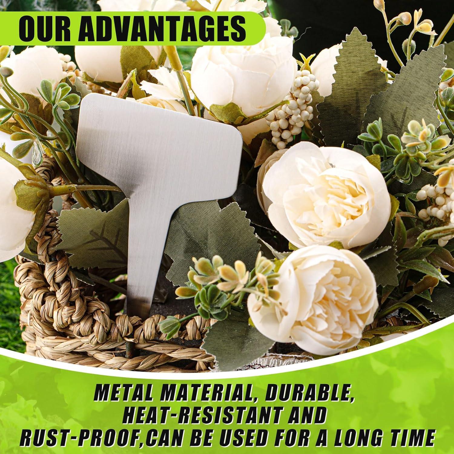 Etiquetas de Metal Hicarer 24 Pcs para Jardín 10x6 cm