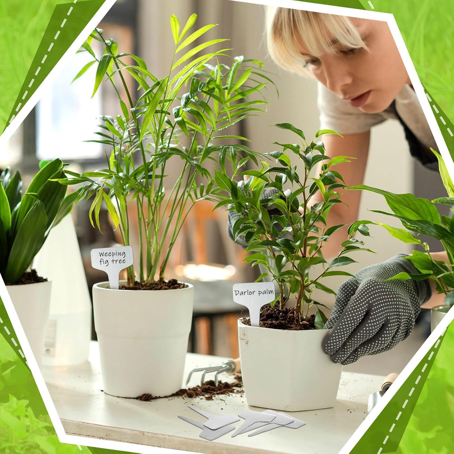 Etiquetas de Metal Hicarer 24 Pcs para Jardín 10x6 cm