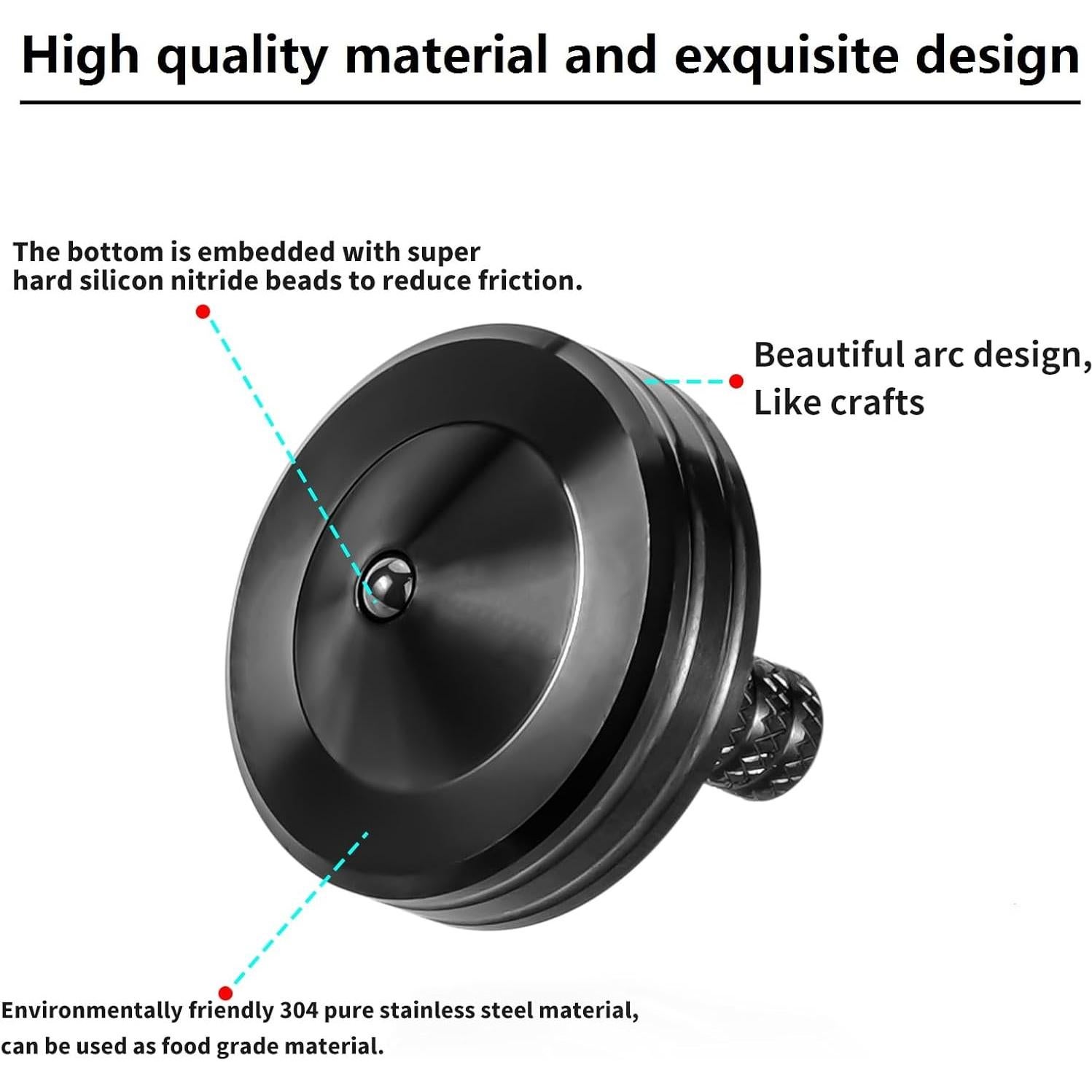 Peonza de Metal LOQATIDIS 3PCS Antiestrés Giro Largo