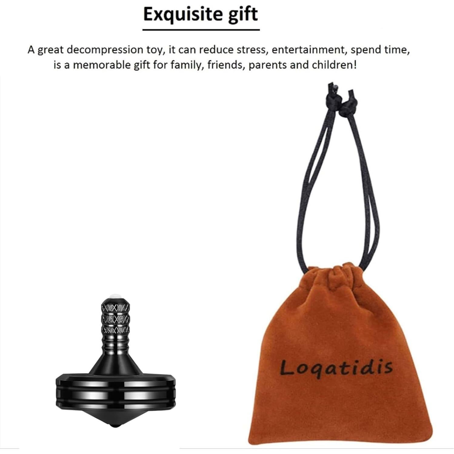 Peonza de Metal LOQATIDIS 3PCS Antiestrés Giro Largo