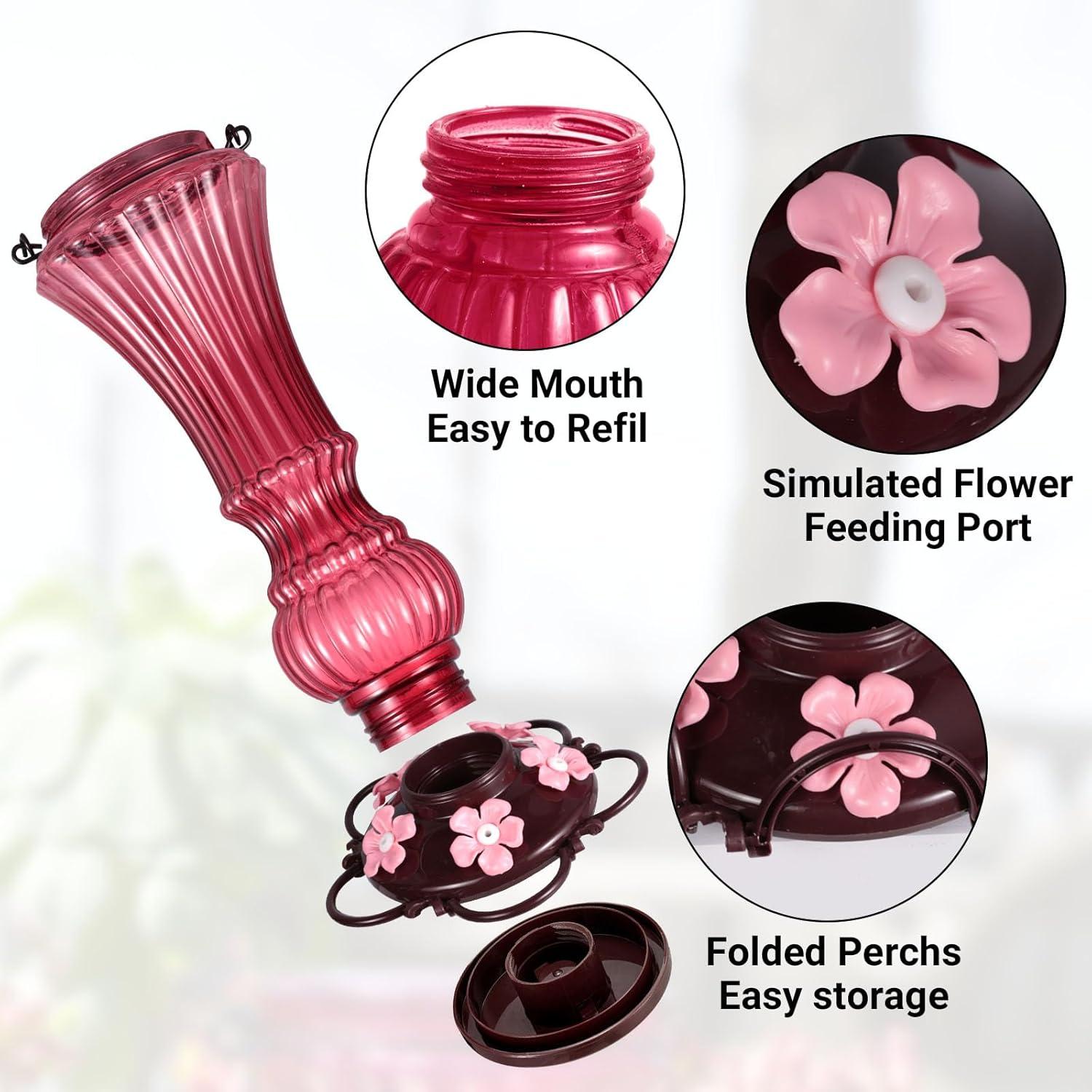 Comedero para Colibríes Beserie 20 oz Rojo 2 Pack