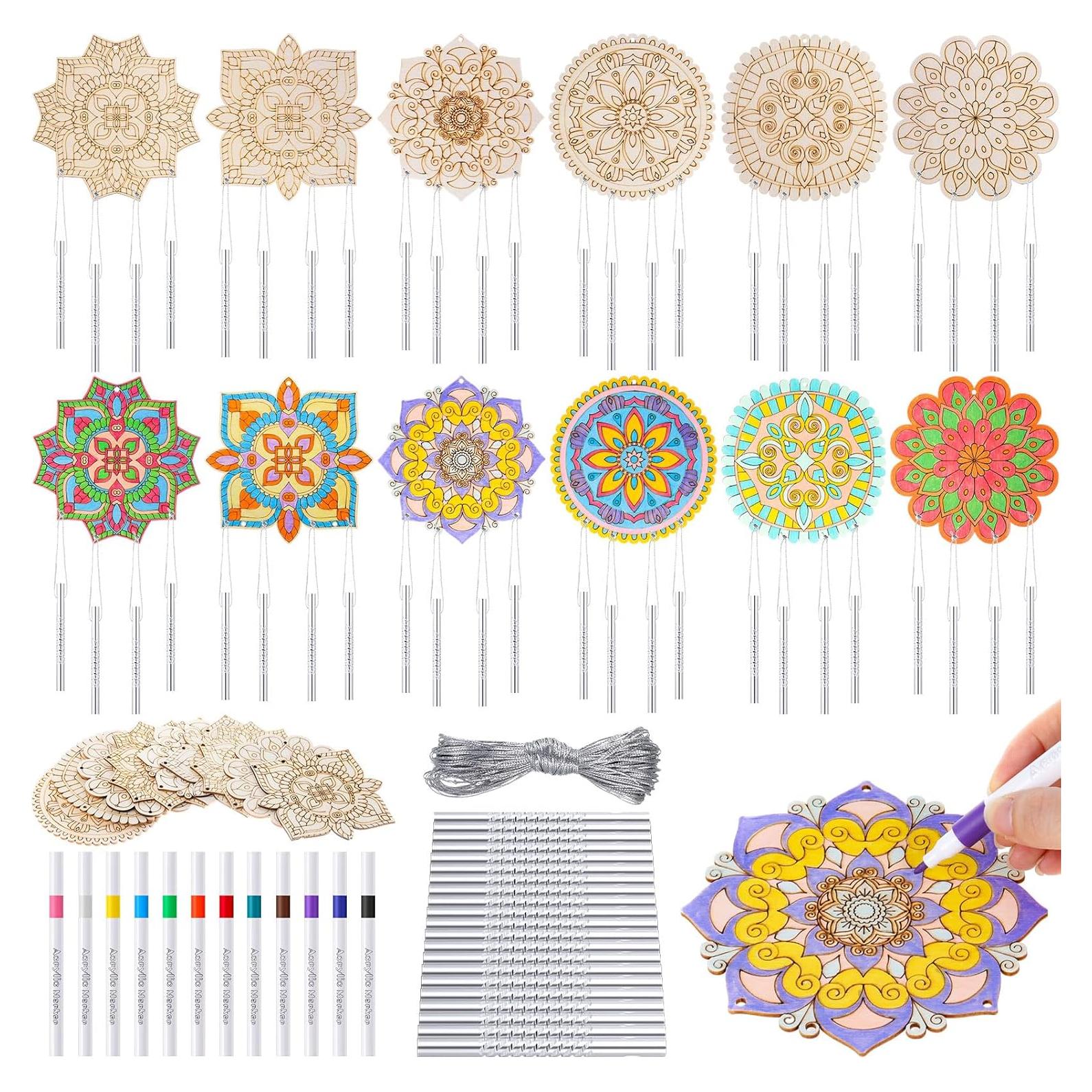 Kit de Campanas de Viento DIY Potchen 18 Piezas Mandala
