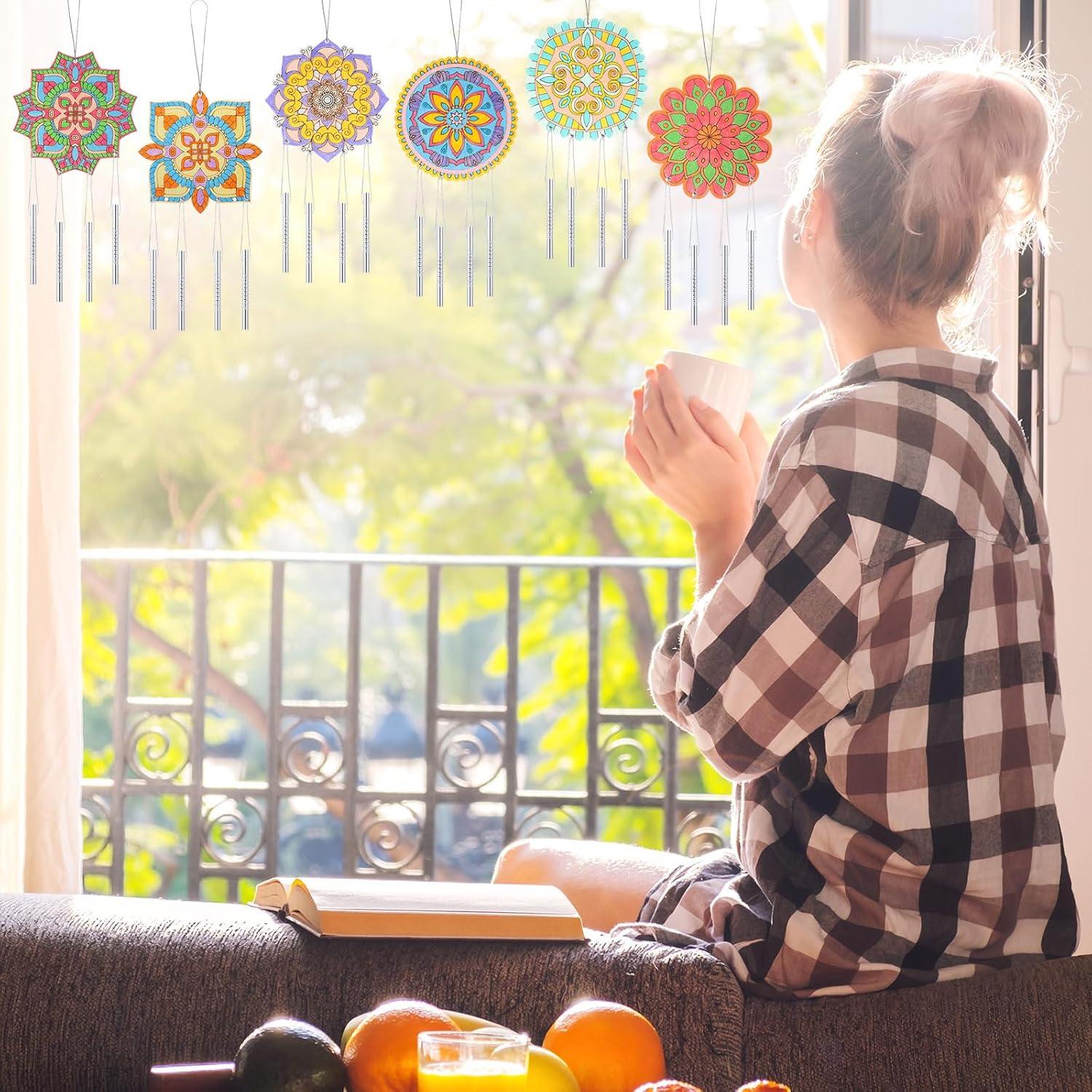 Kit de Campanas de Viento DIY Potchen 18 Piezas Mandala