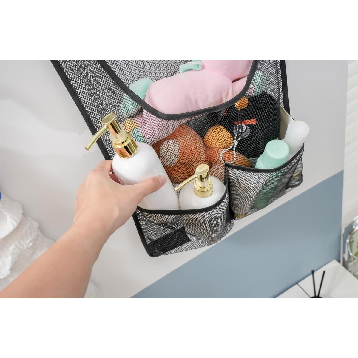 Organizador Colgante de Juguetes de Ducha Jelier Malla 52x36cm Negro